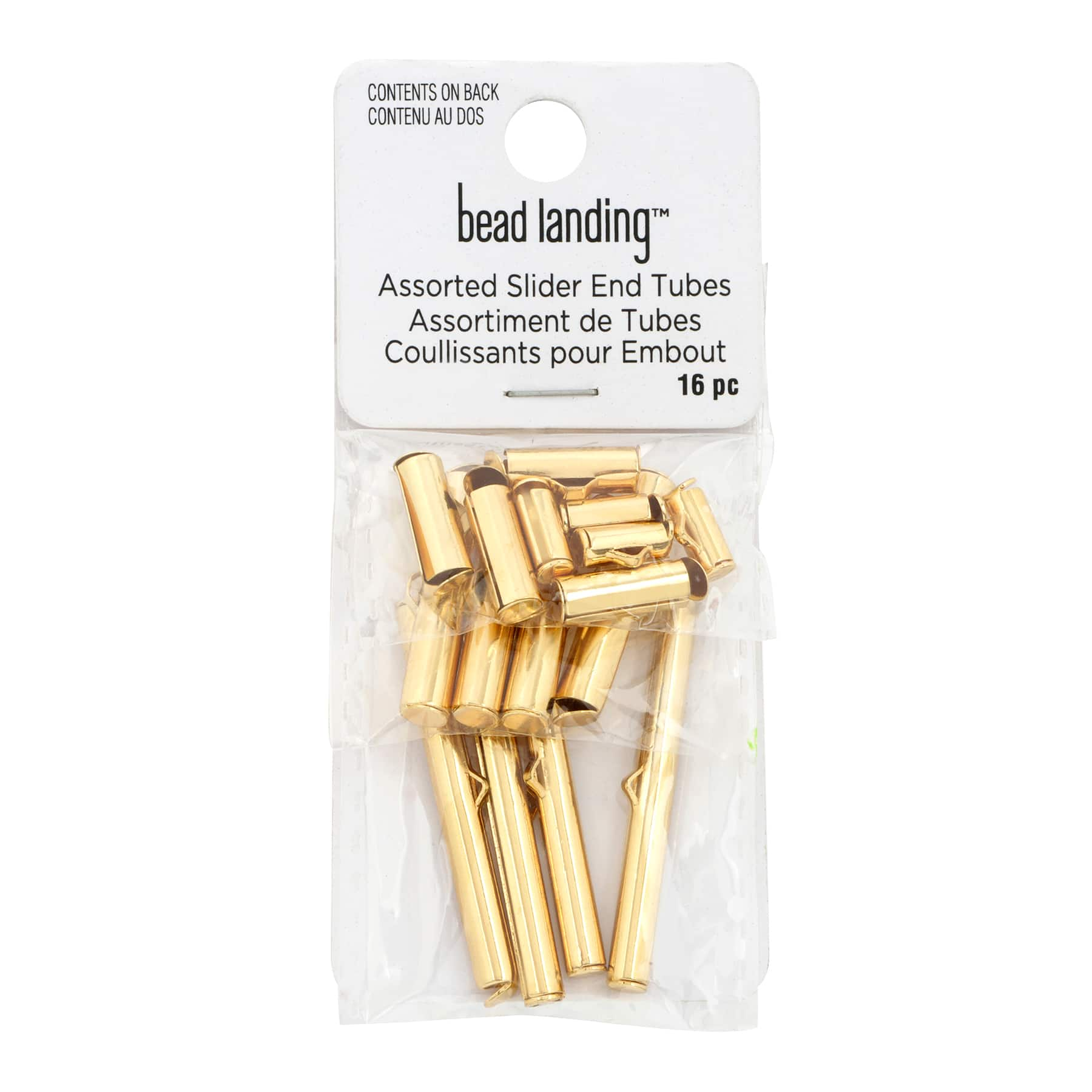 12 Packs: 16 ct. (192 total) Mixed Metal Slider End Tubes by Bead Landing&#x2122;