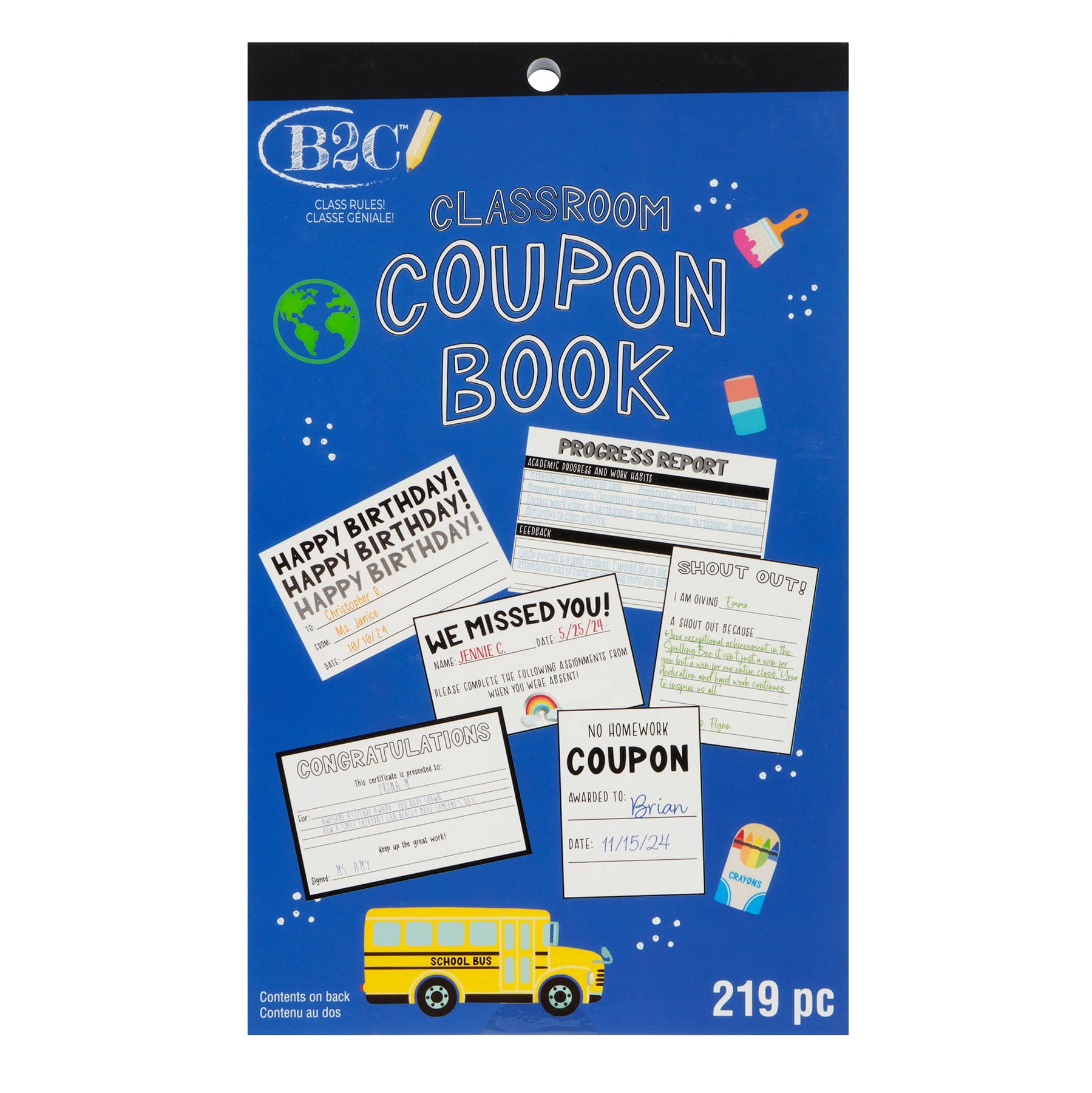 School Bus Classroom Coupon Book by B2C&#x2122;