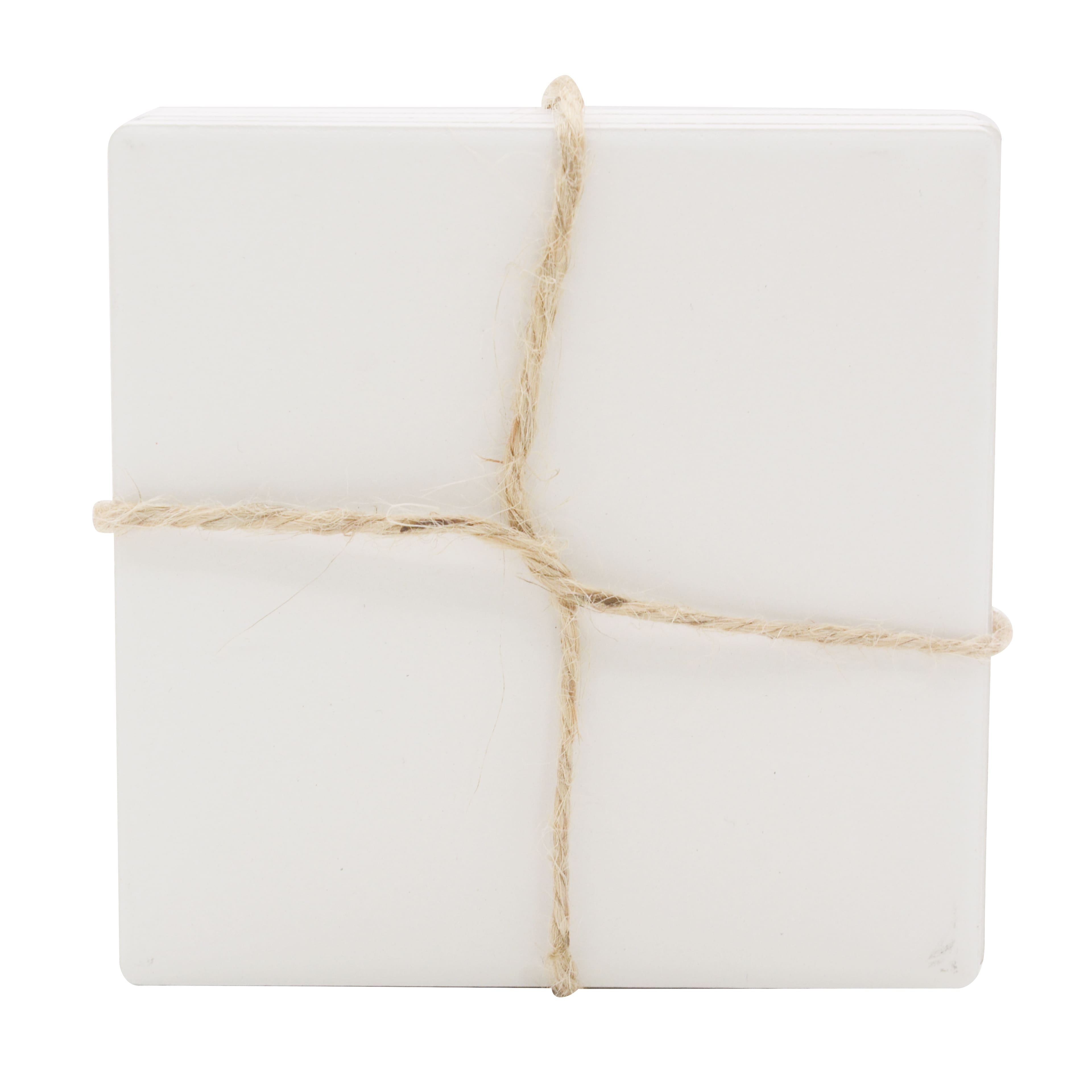 12 Packs: 4 ct. (48 total) White Ceramic Coasters by Make Market&#xAE;