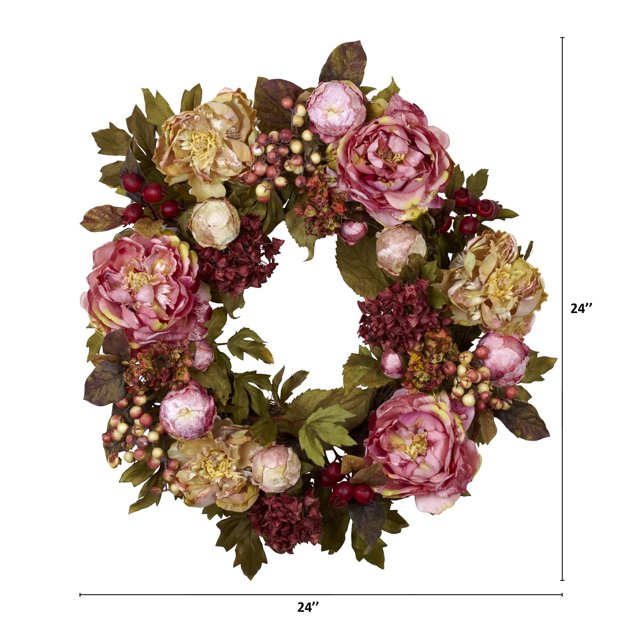 24&#x22; Peony &#x26; Hydrangea Wreath