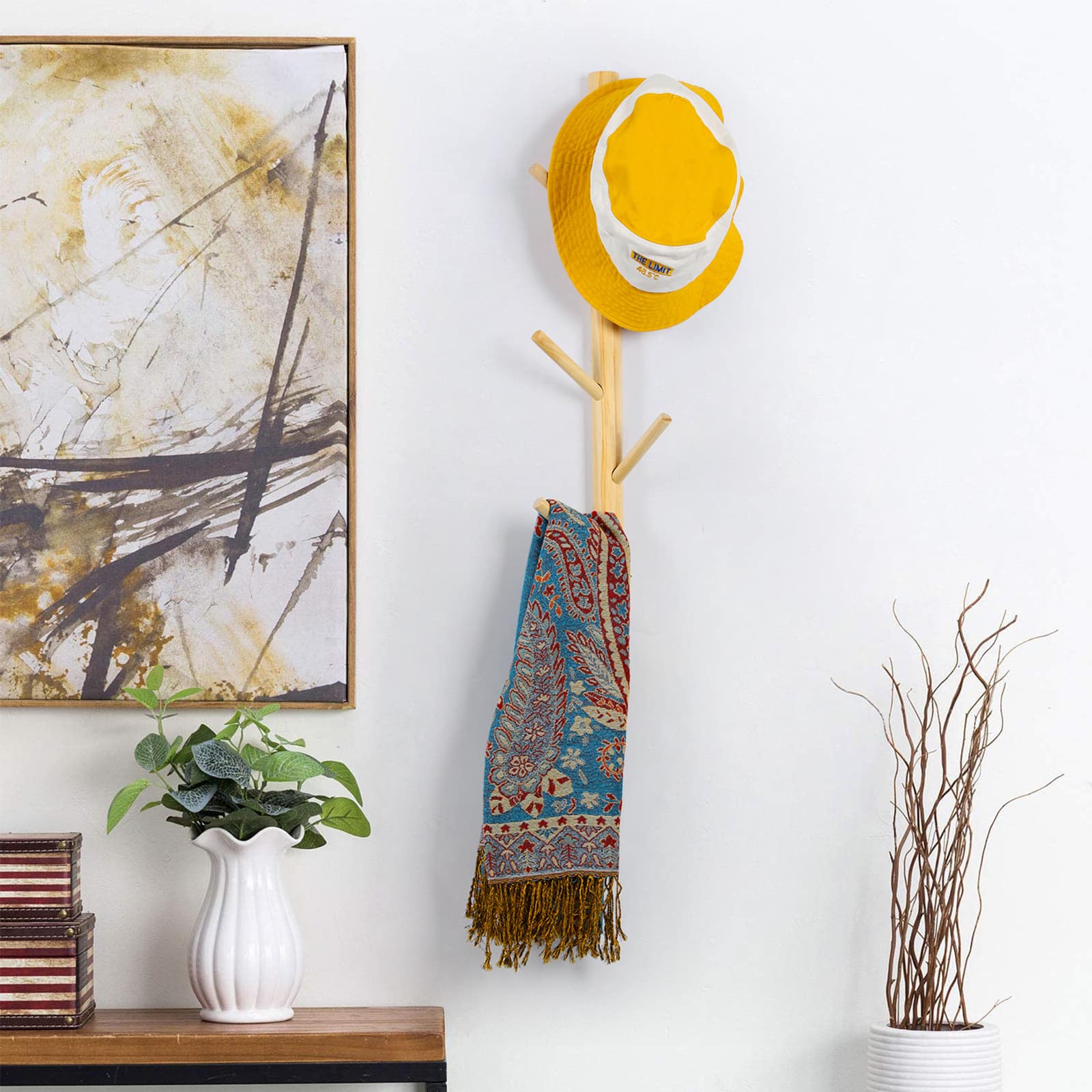 NEX&#x2122; 6-Hook Wall Mounted Tree Branch Coat Rack