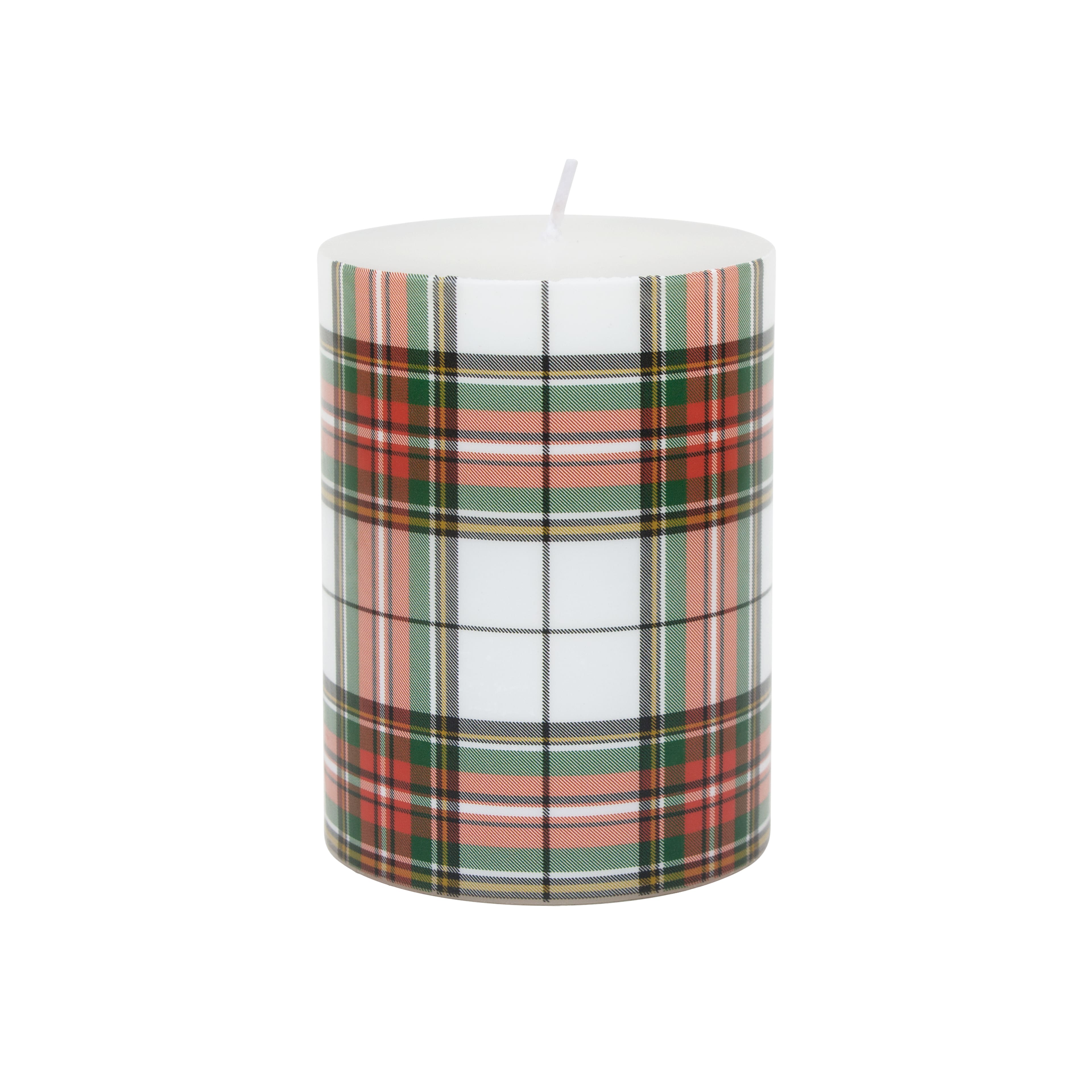 Red &#x26; Green Plaid Pillar Candle by Ashland&#xAE;