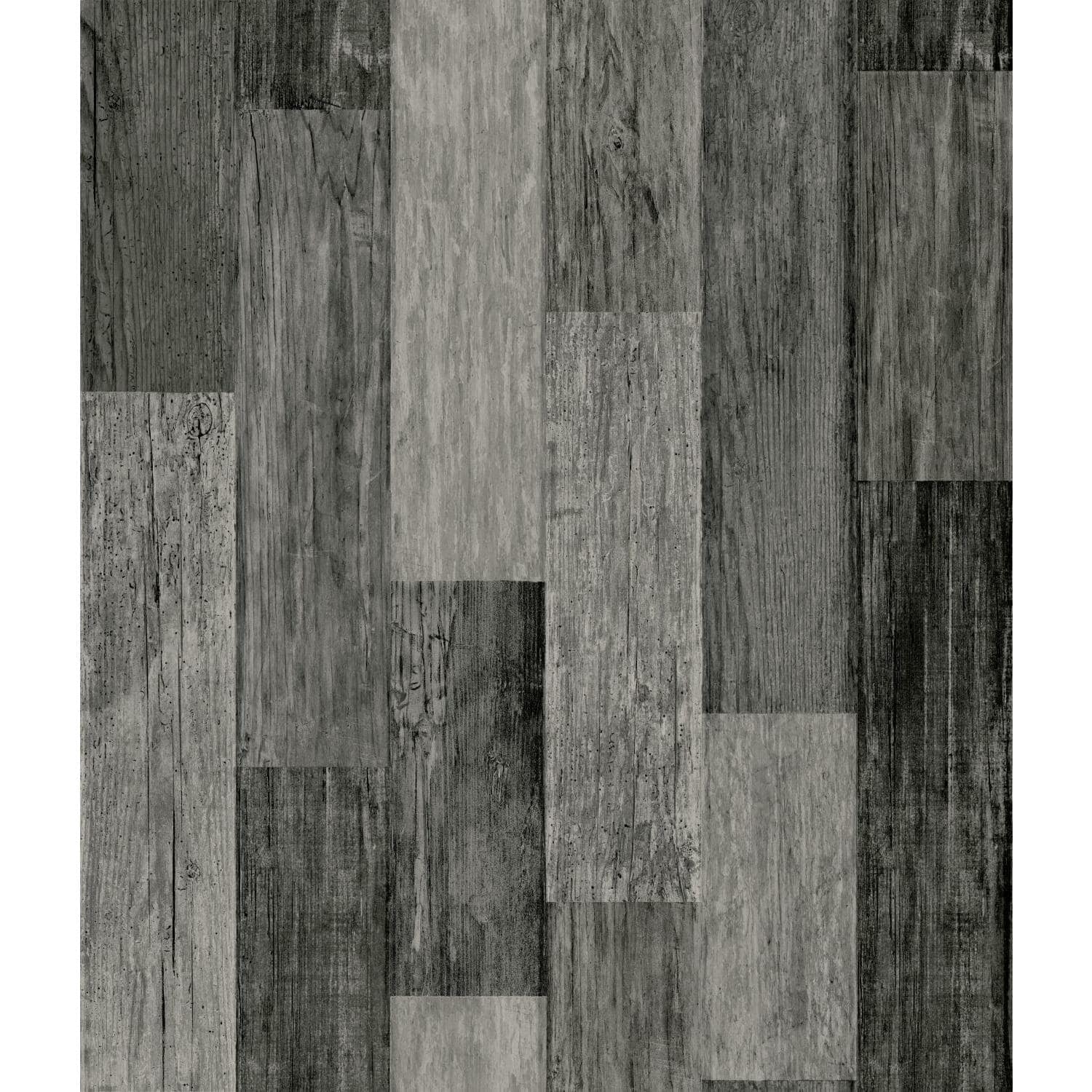 RoomMates Black Weathered Wood Plank Peel & Stick Wallpaper