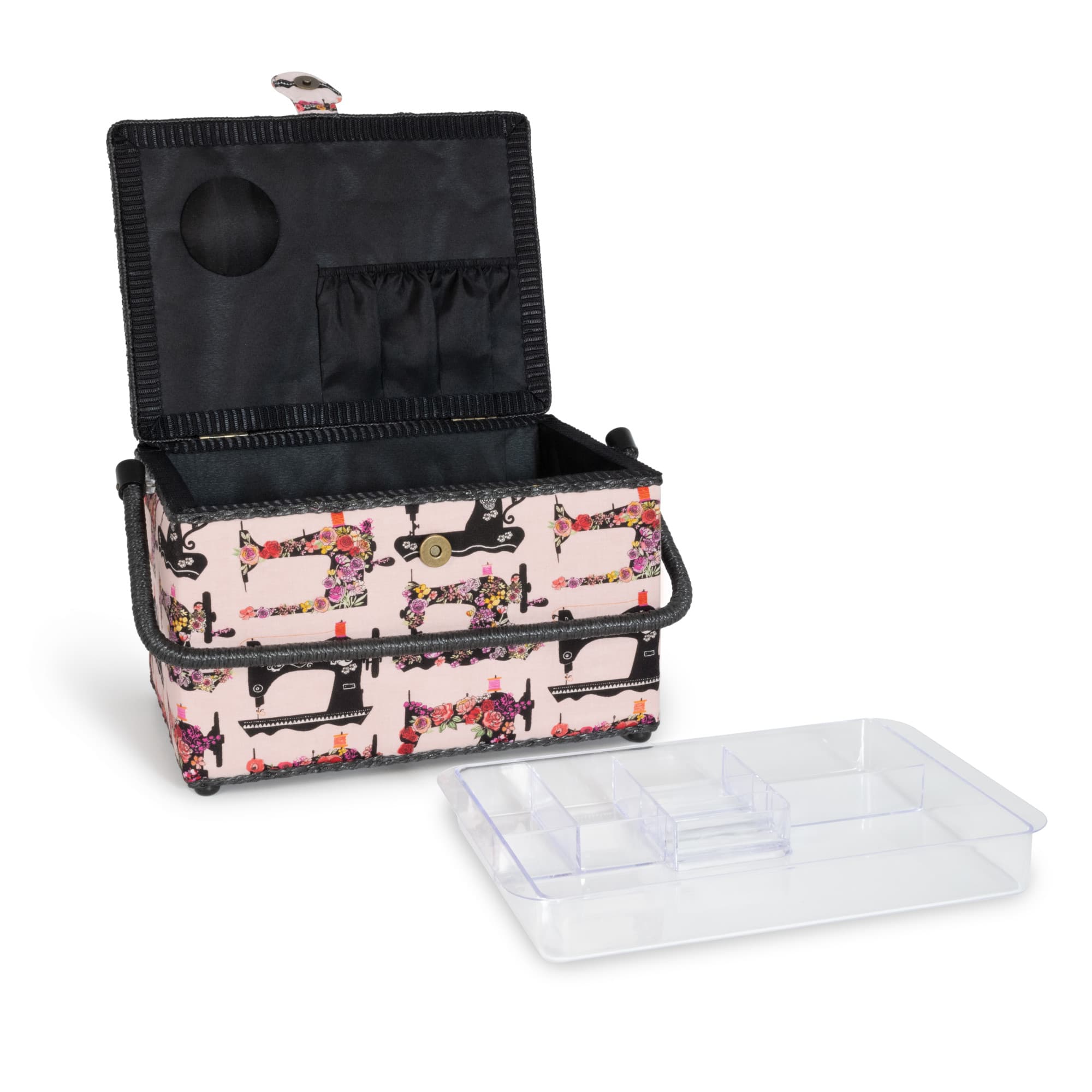 Dritz Large Sewing Basket Kit, Pink & Orange