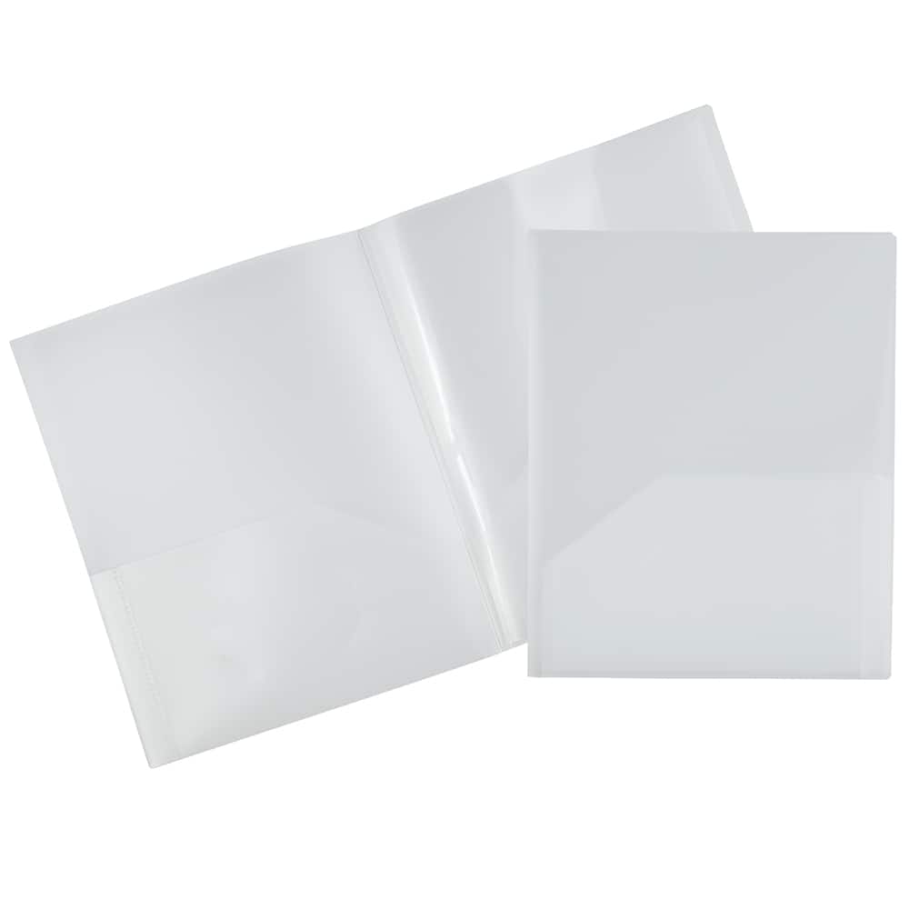 JAM Paper Heavy Duty Plastic 6-Pocket Folder, 2ct.