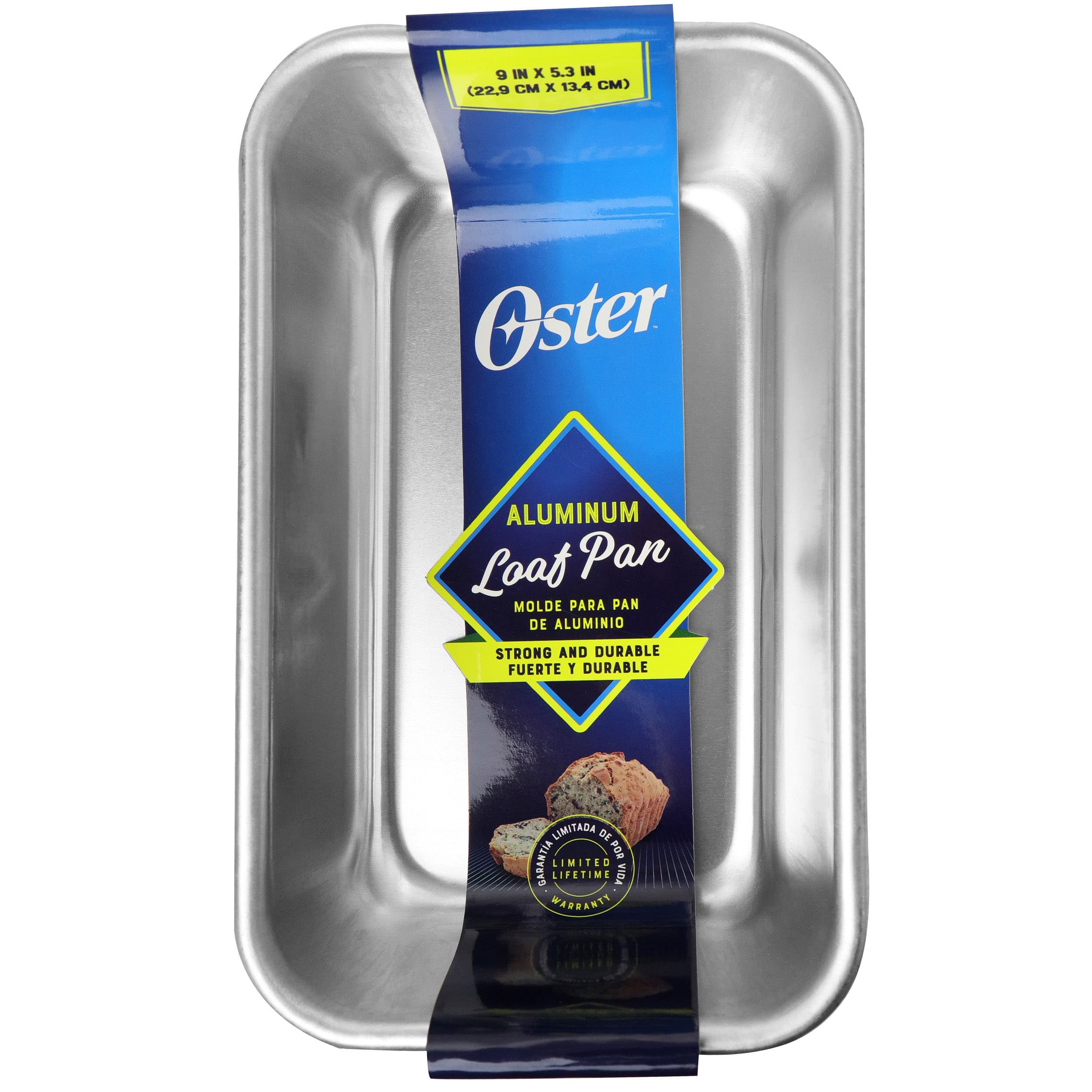 Oster 9&#x22; Baker&#x27;s Glee Silver Aluminum Rectangle Loaf Pan