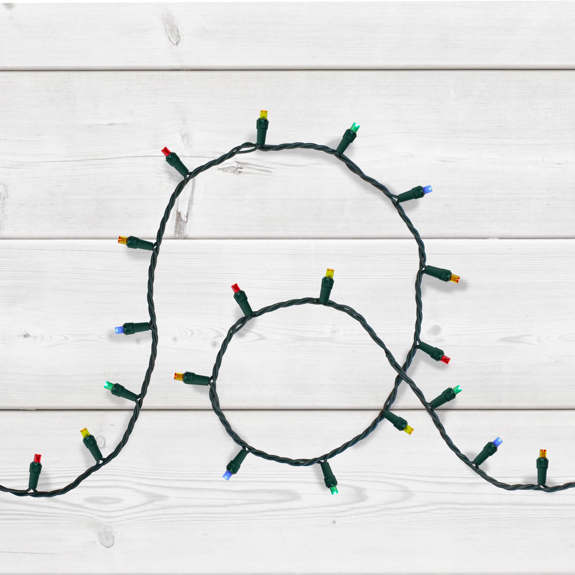 200ct. Multicolor LED Wide Angle Christmas String Lights with Green Wire