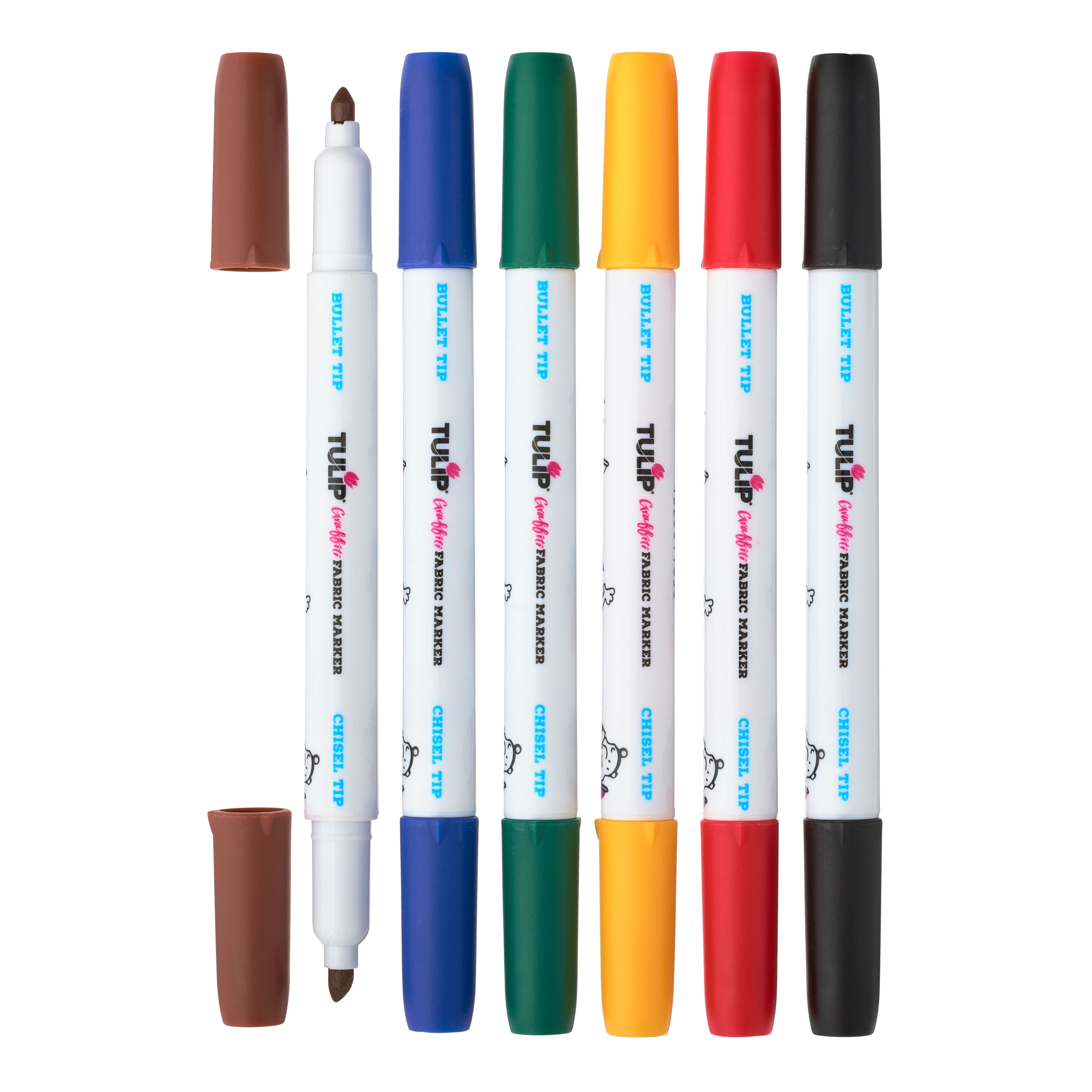 12 Packs: 6 ct. (72 total) Tulip® Graffiti Fabric Markers™ Rainbow