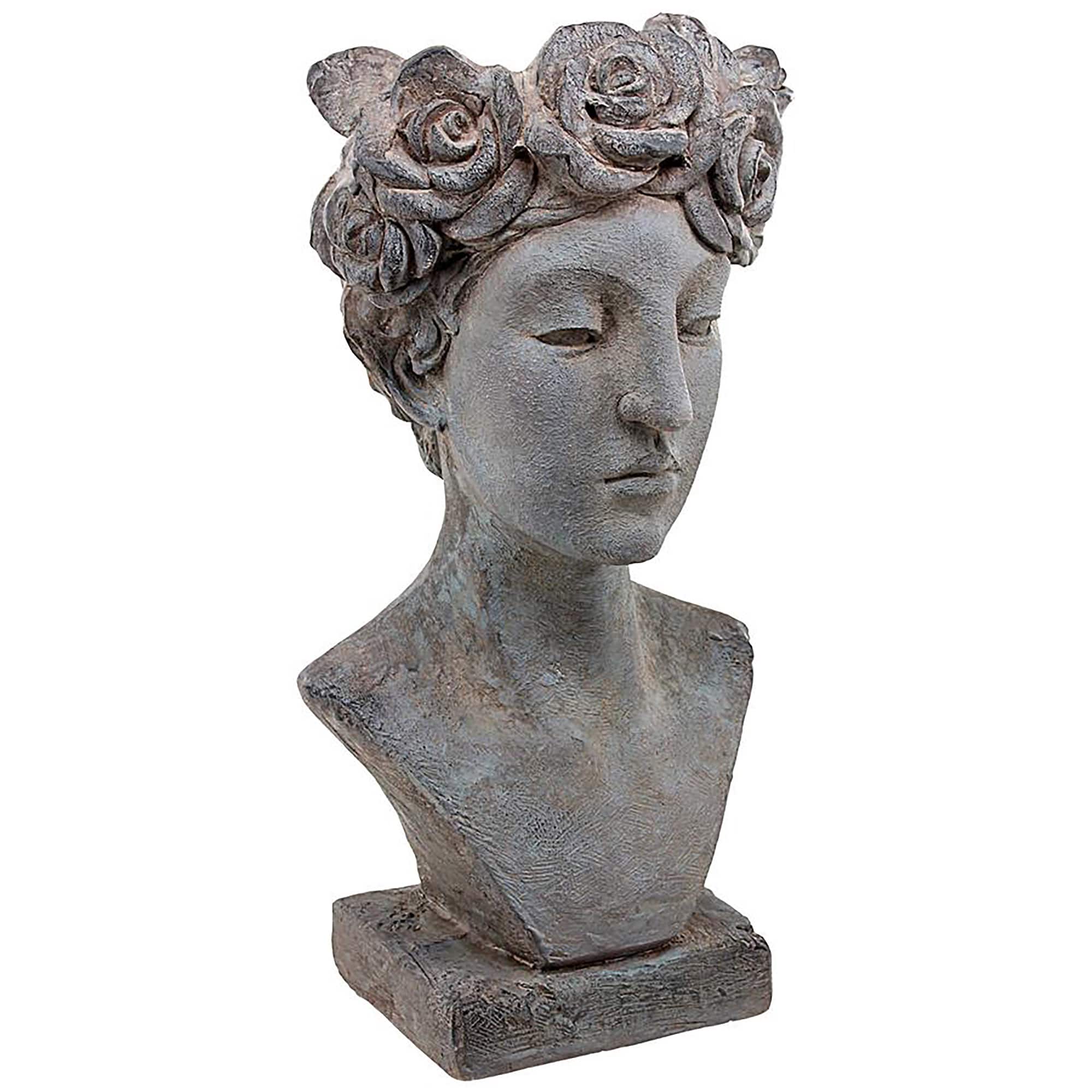 Design Toscano 12&#x22; Flora Roman Nymph of Flowers Sculptural Head Planter