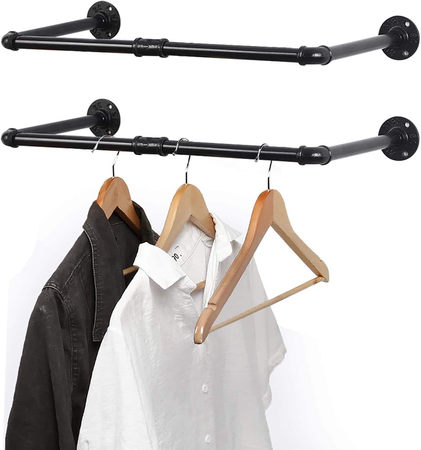 Black Wall Mounted Clothes Rack