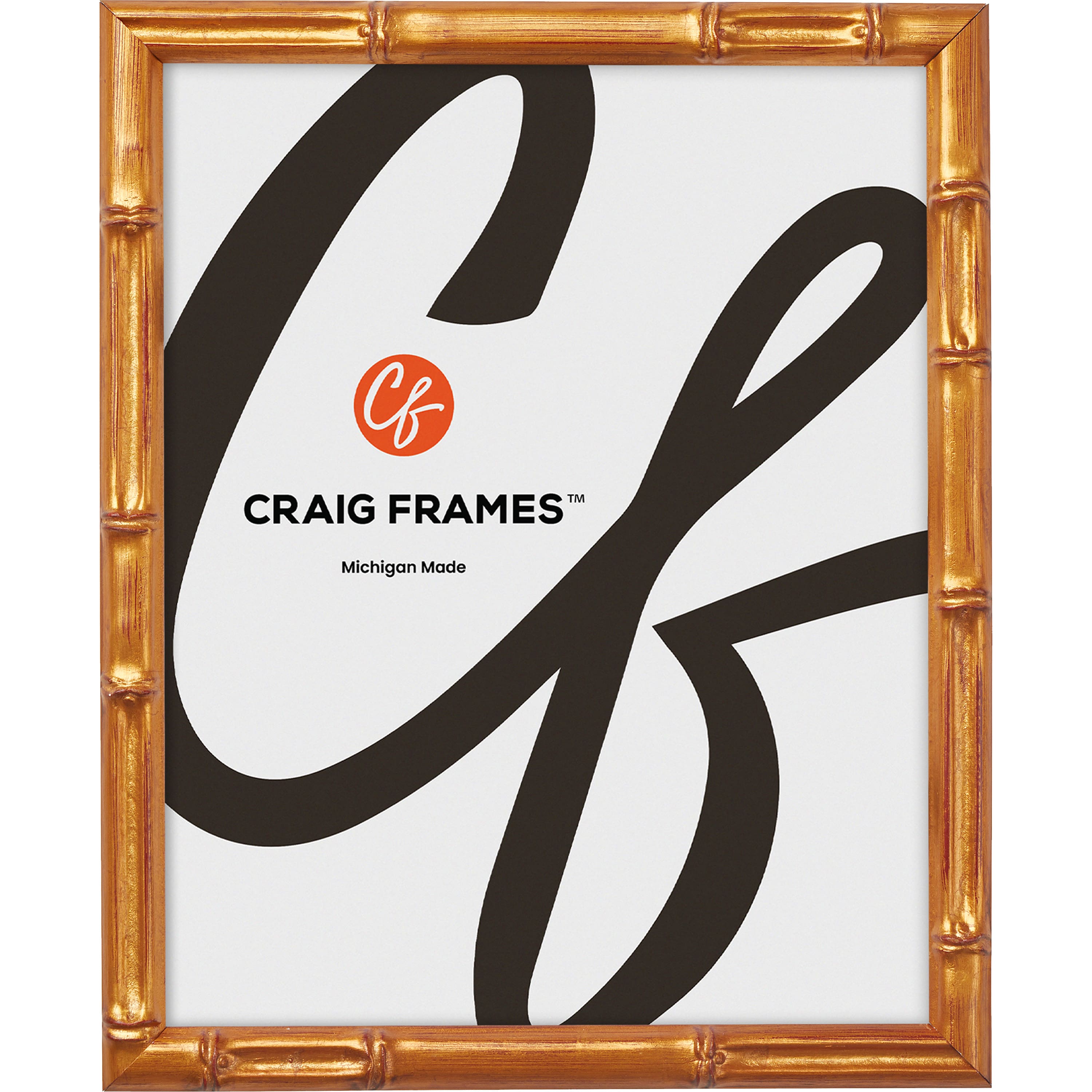 2 Pack Craig Frames Vintage Bamboo Brushed Gold Picture Frame