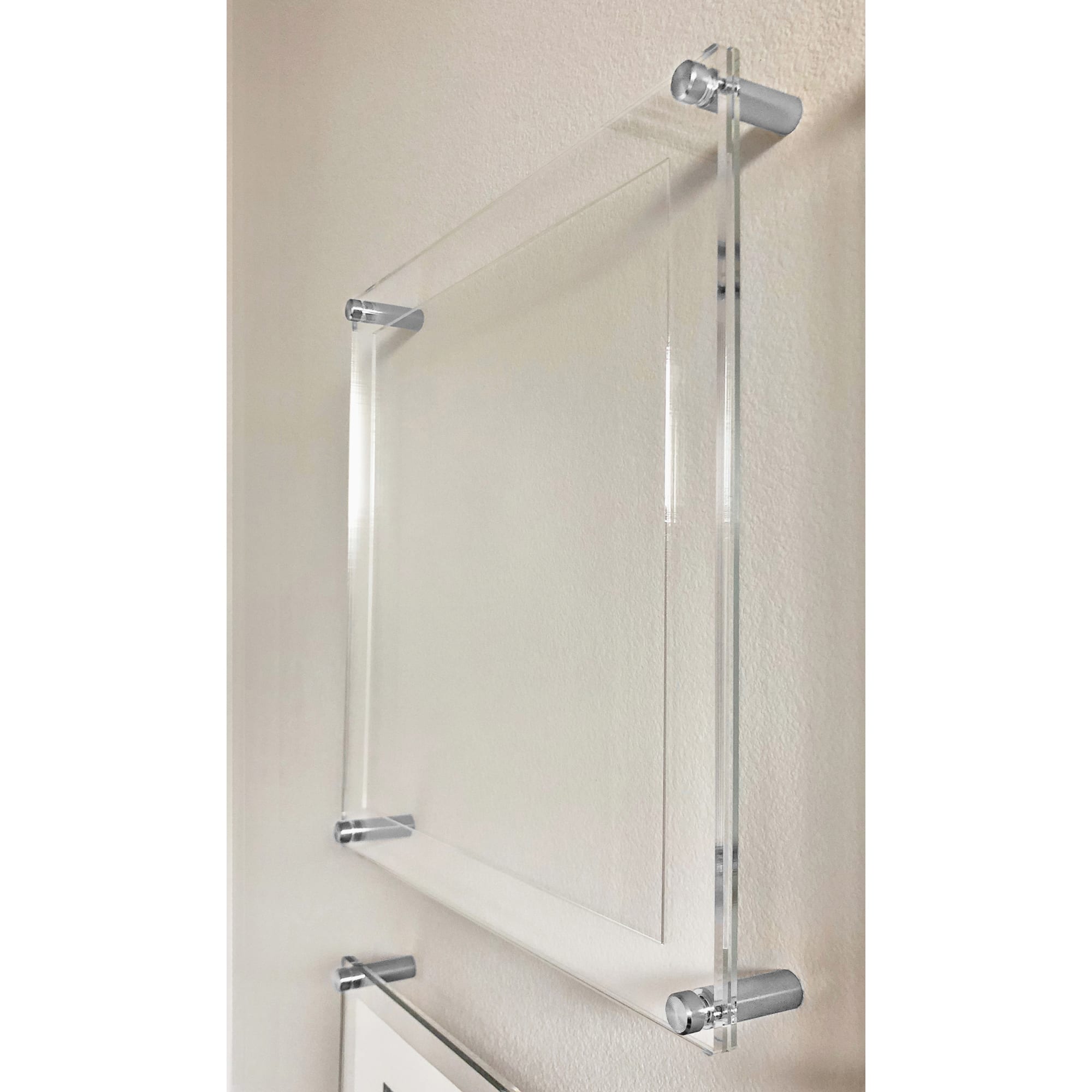 Wexel Art 12" x 12'' Acrylic Floating Frame for Album Covers with Silver Hardware