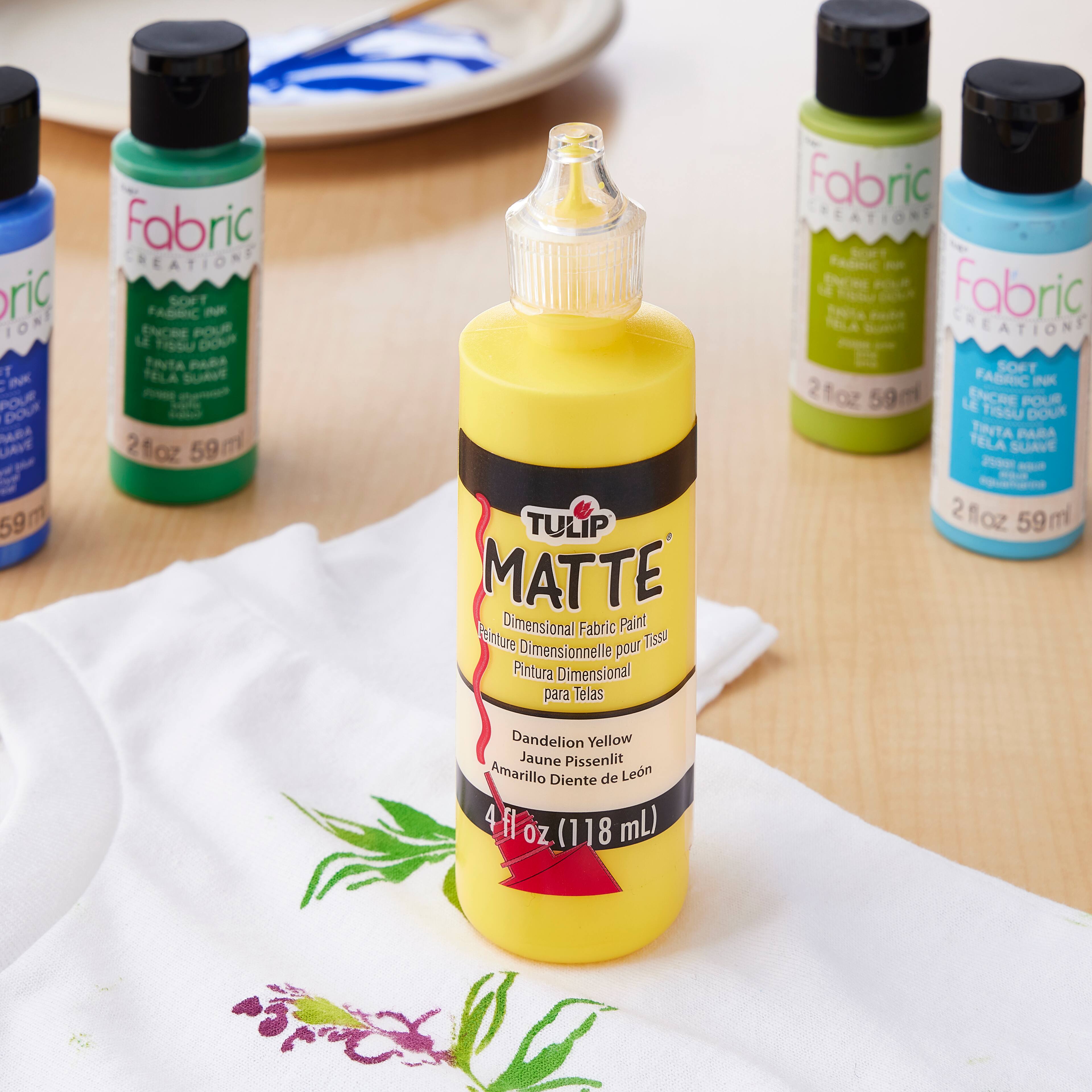 12 Pack: Tulip&#xAE; Matte&#x2122; Dandelion Yellow Dimensional Fabric Paint
