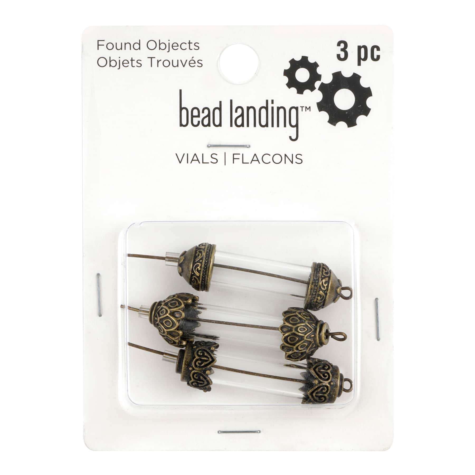 Bead Landing Found Objects Vials - 3 ct