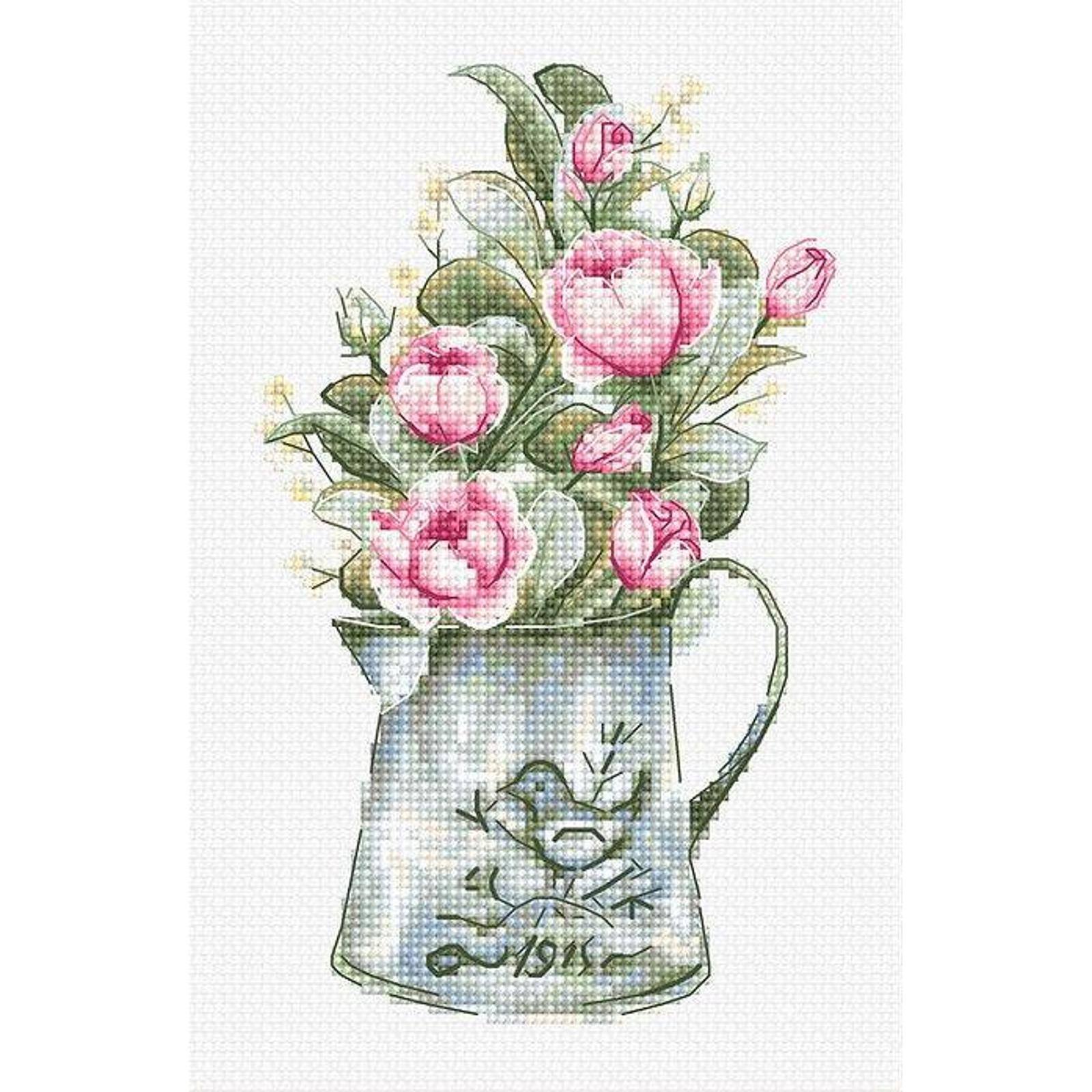 Luca-s Bouquet With Roses Counted Cross Stitch Kit