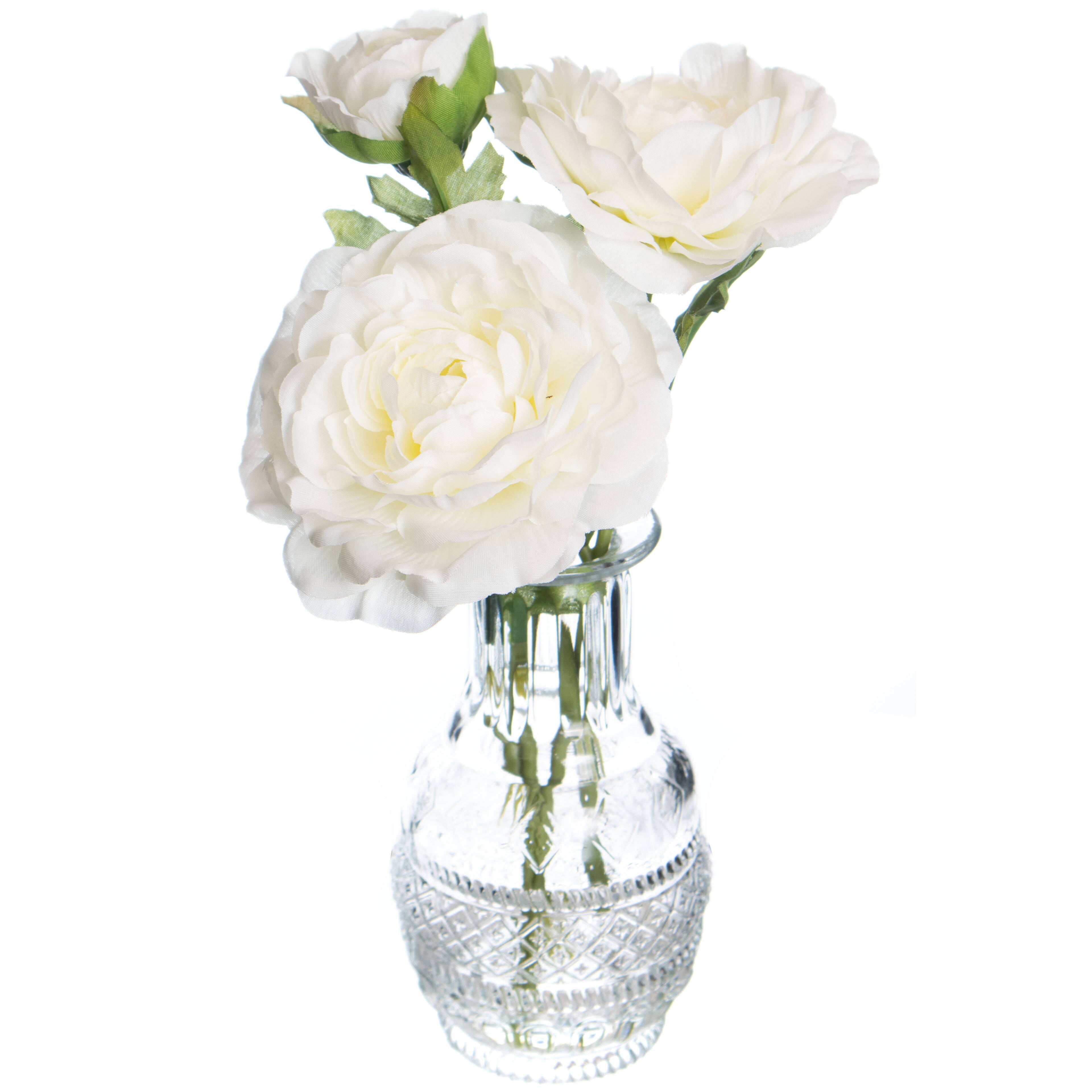 9.5" Premade Ranunculus in Glass Vase by Ashland®