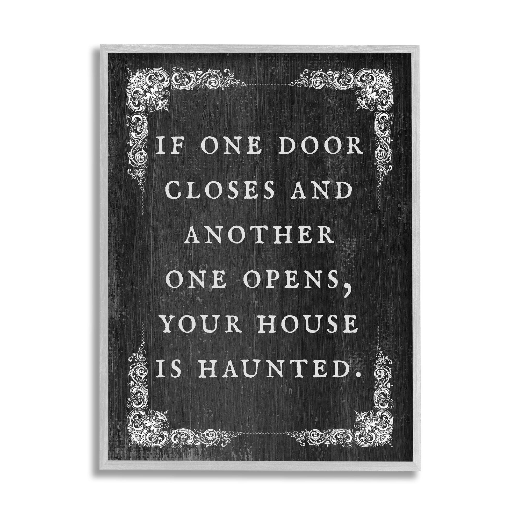 Stupell Industries Funny Haunted House Phrase Framed Giclee Art