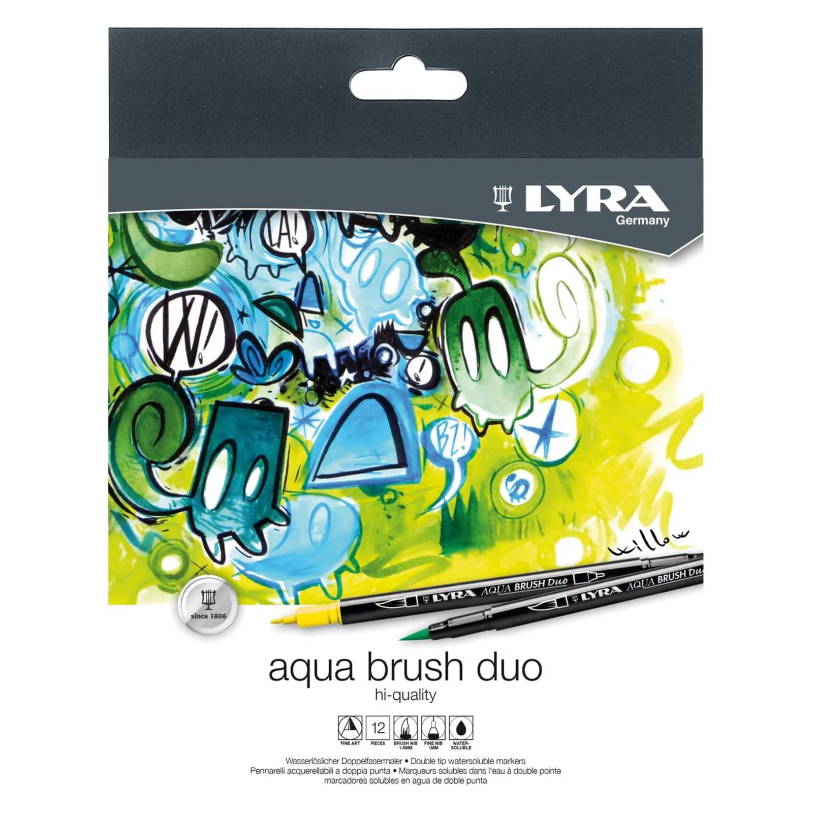 Lyra Aqua Brush Duo 12 Color Marker Set