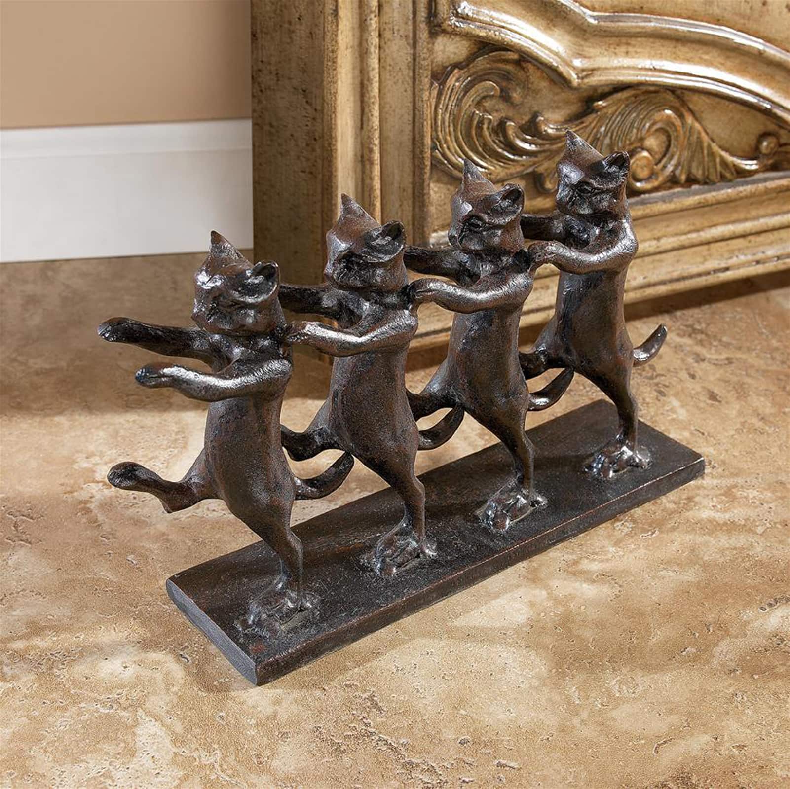 Design Toscano 7&#x22; Chorus Line Cats Cast Iron Statue