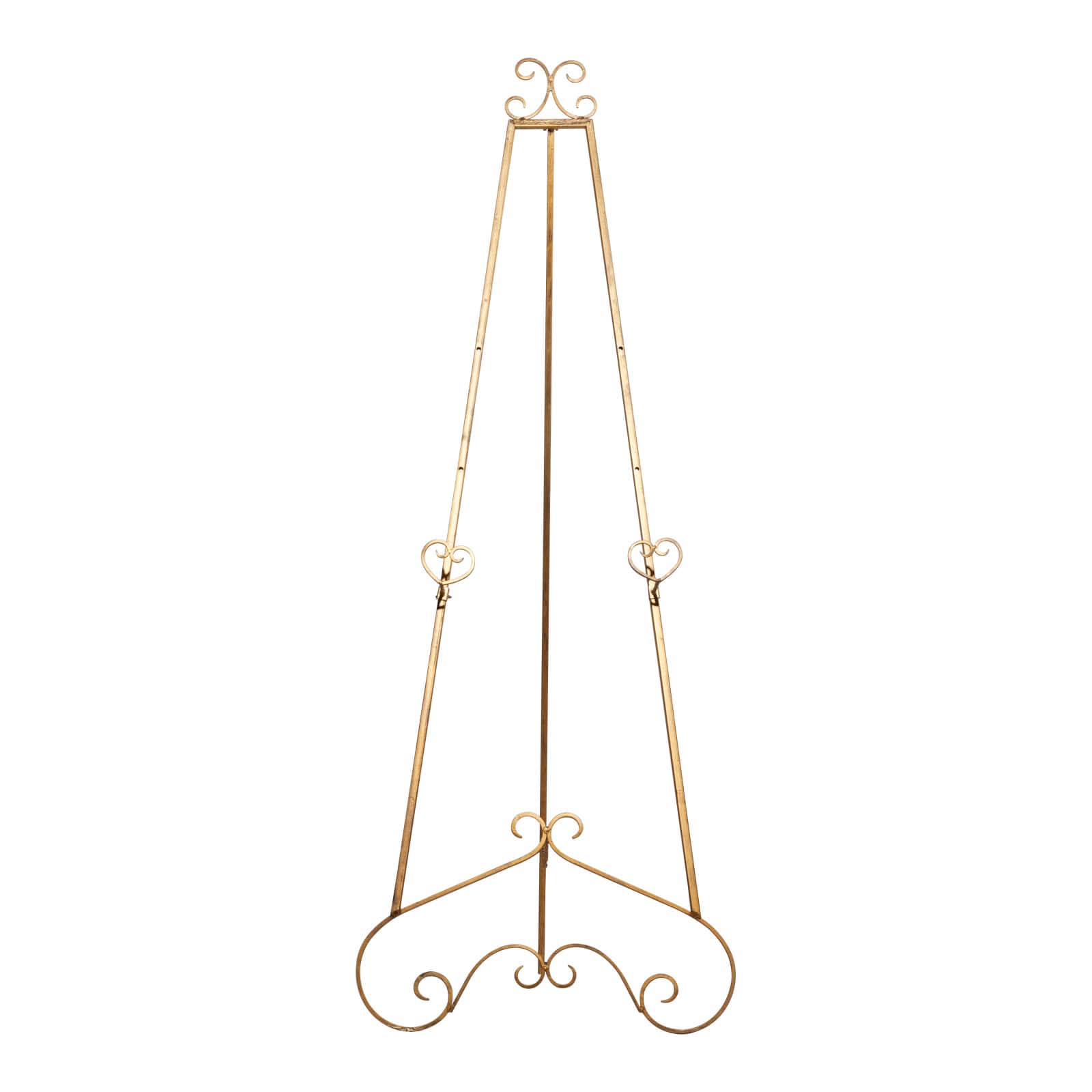 68 inch Traditional Iron Gold Scrolled Heart Easel
