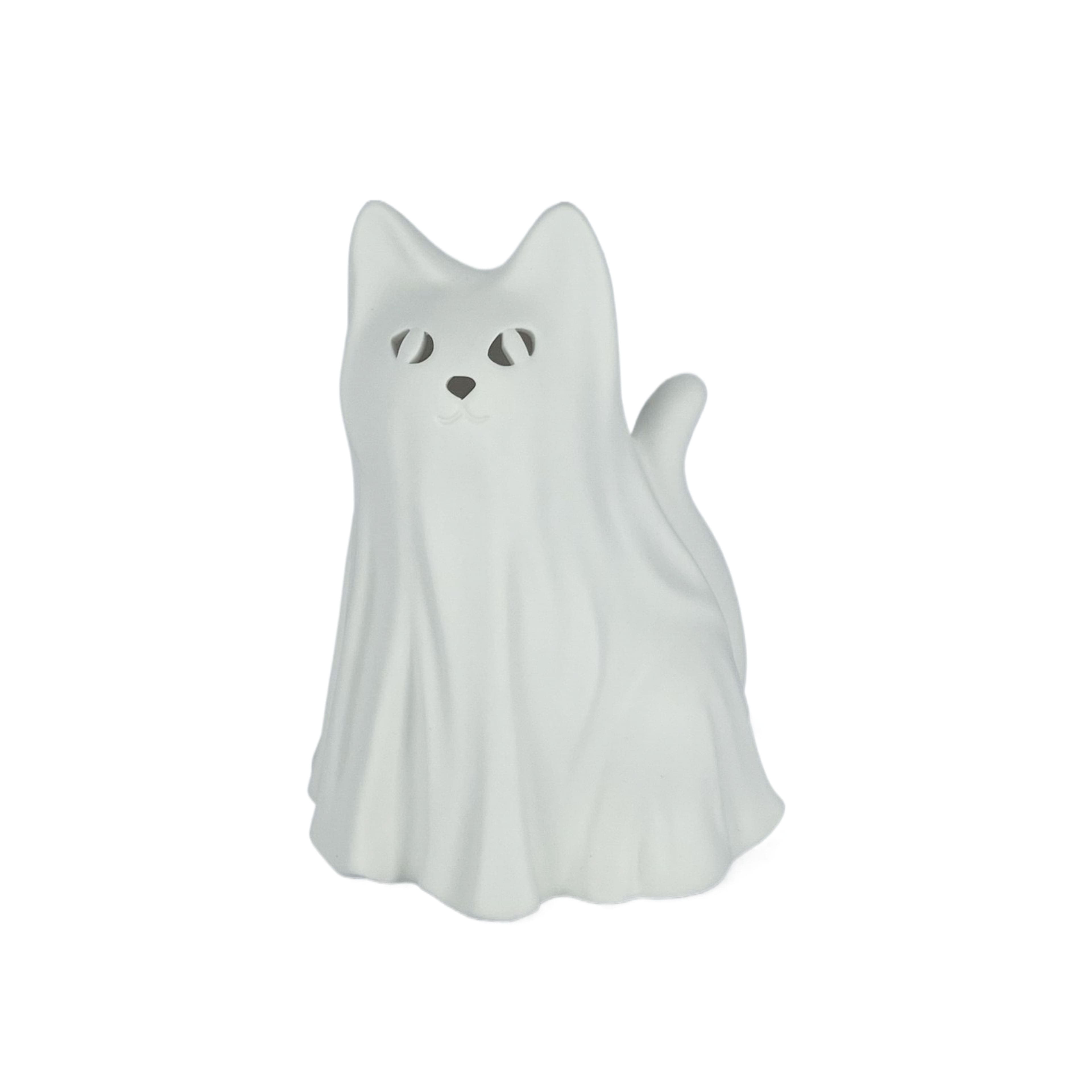 6.75" DIY Ceramic LED Cat Ghost Décor by Make Market®