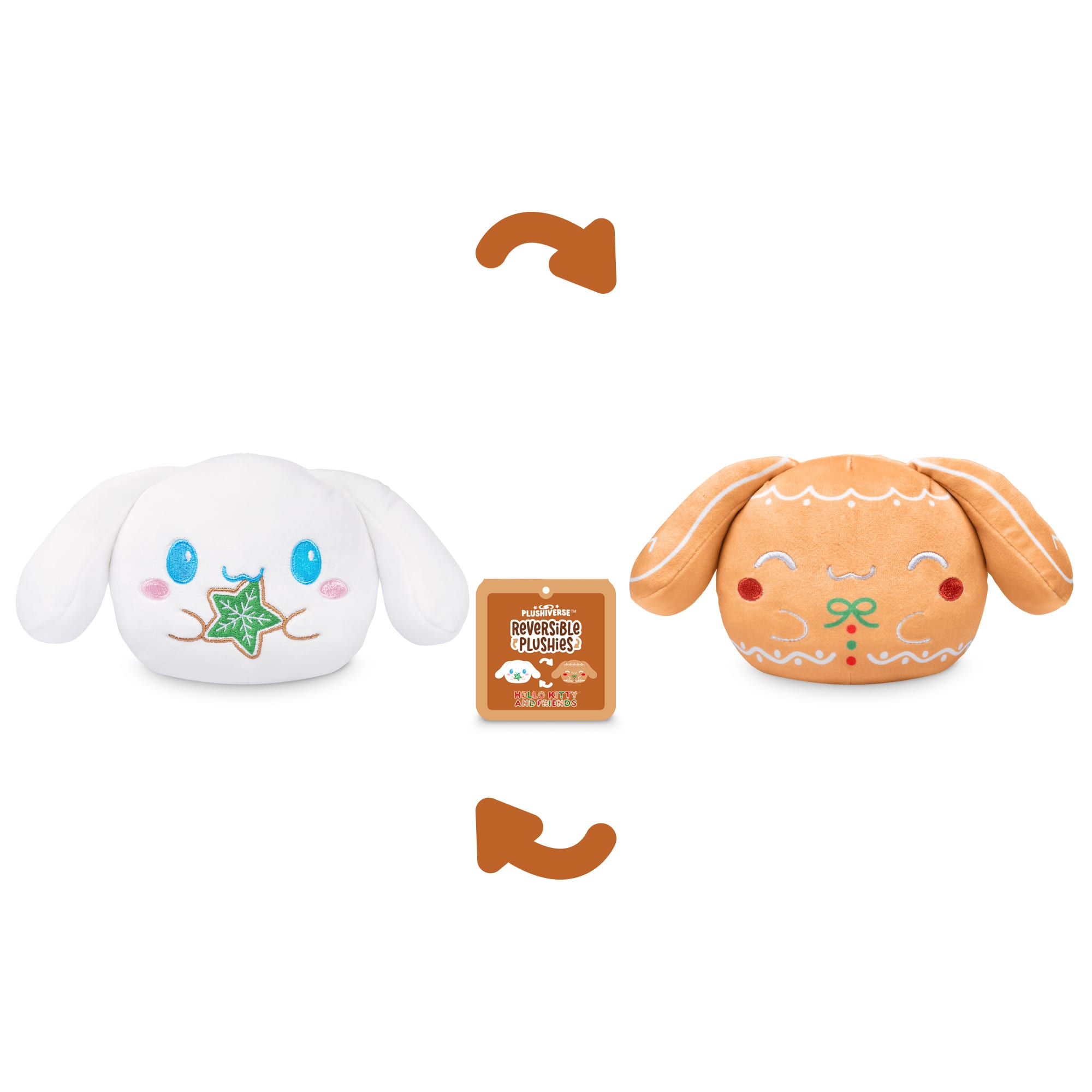 Sanrio&#xAE; TeeTurtle 4&#x22; Cinnamoroll Gingerbread Christmas Reversible Plushie