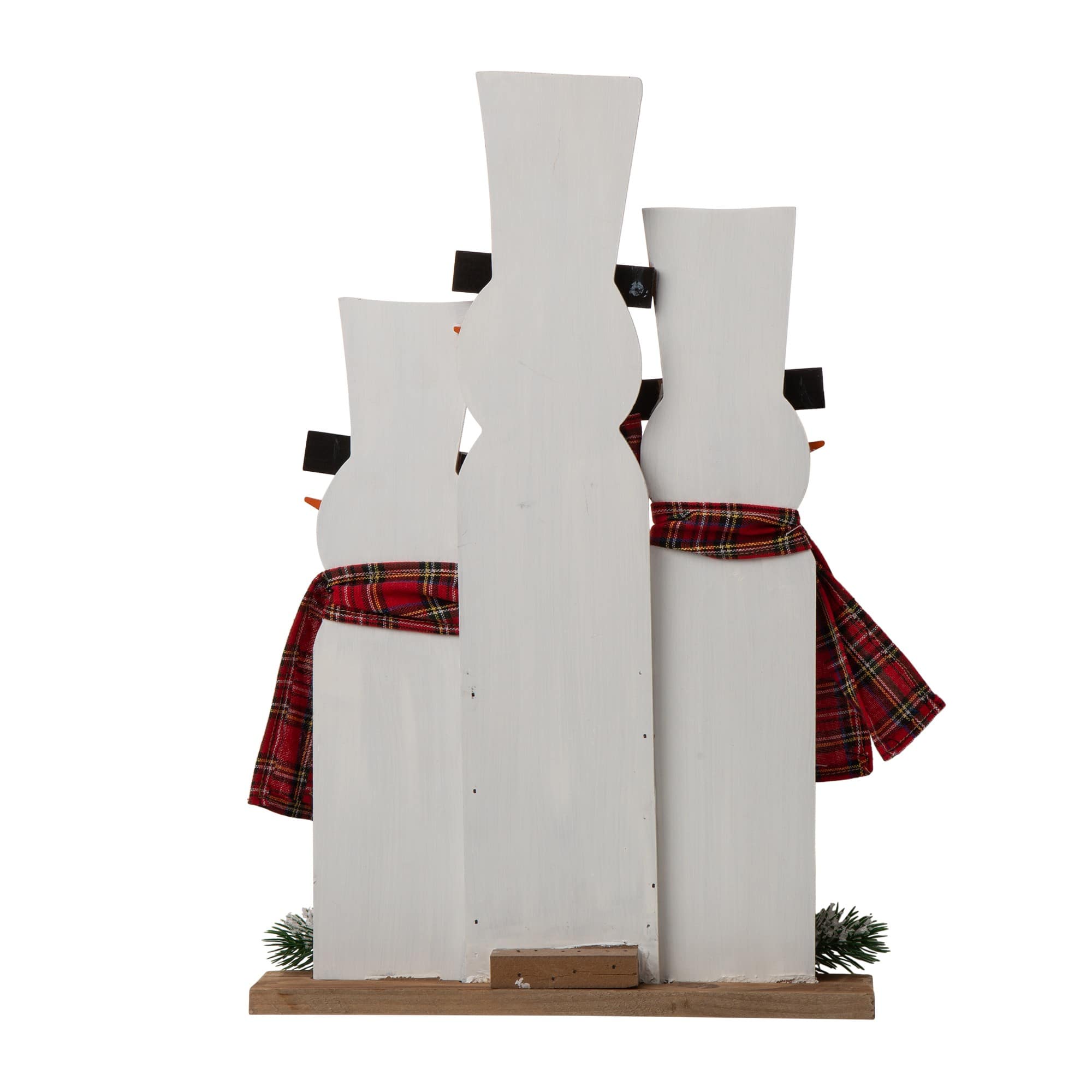 Glitzhome&#xAE; 18&#x22; Wooden Snowman Family D&#xE9;cor Accent