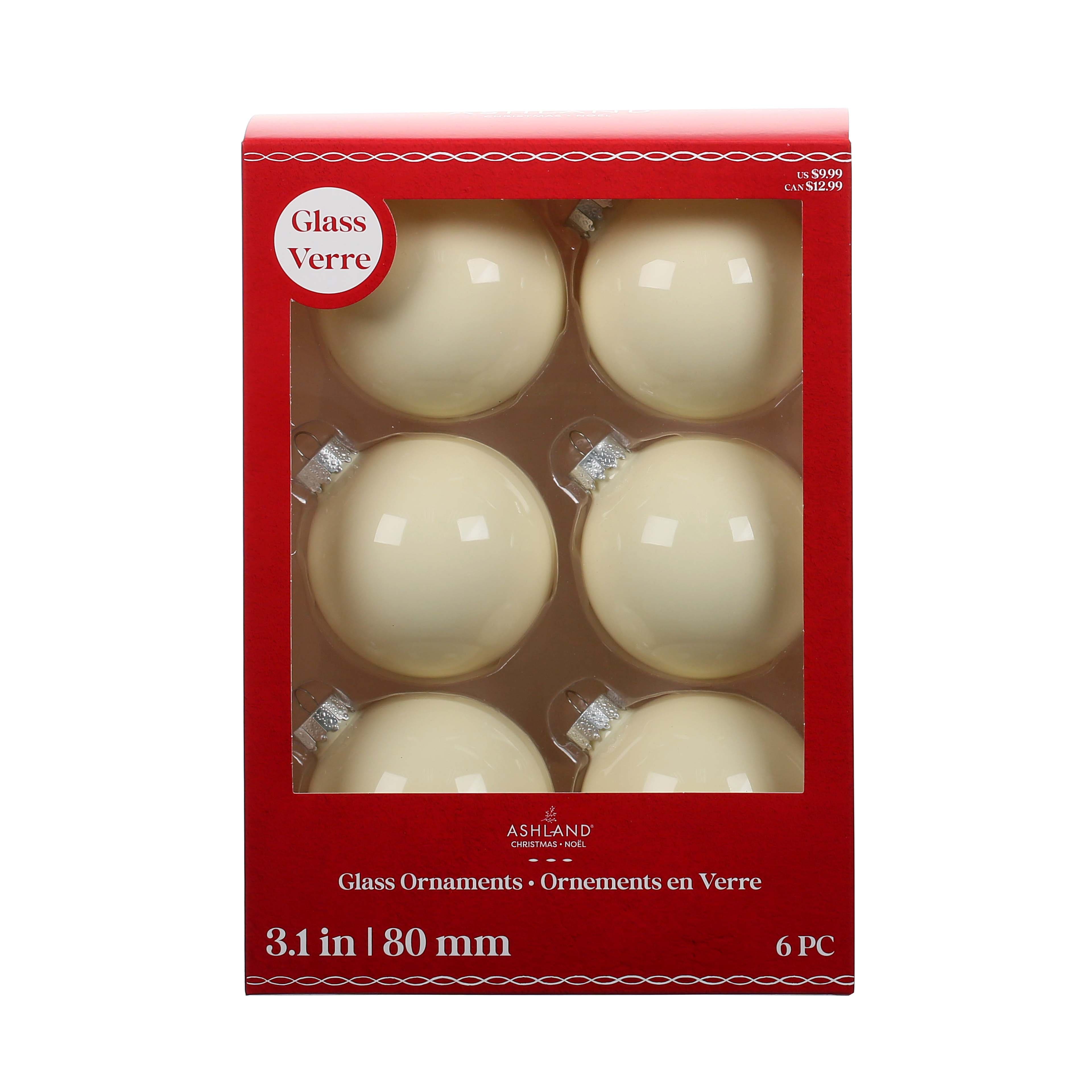 6 Pack 3&#x22; Shiny Glass Ball Ornaments by Ashland&#xAE;