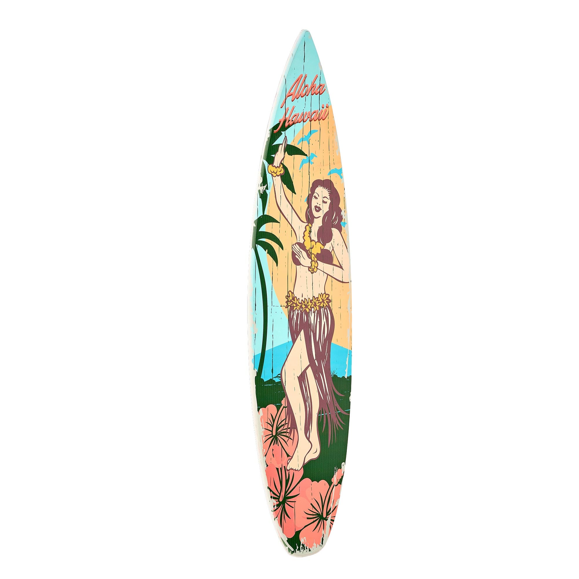 American Art Decor Aloha Hawaii Surfboard Plague Wall Sign - 15&#x22; x 59.625&#x22;
