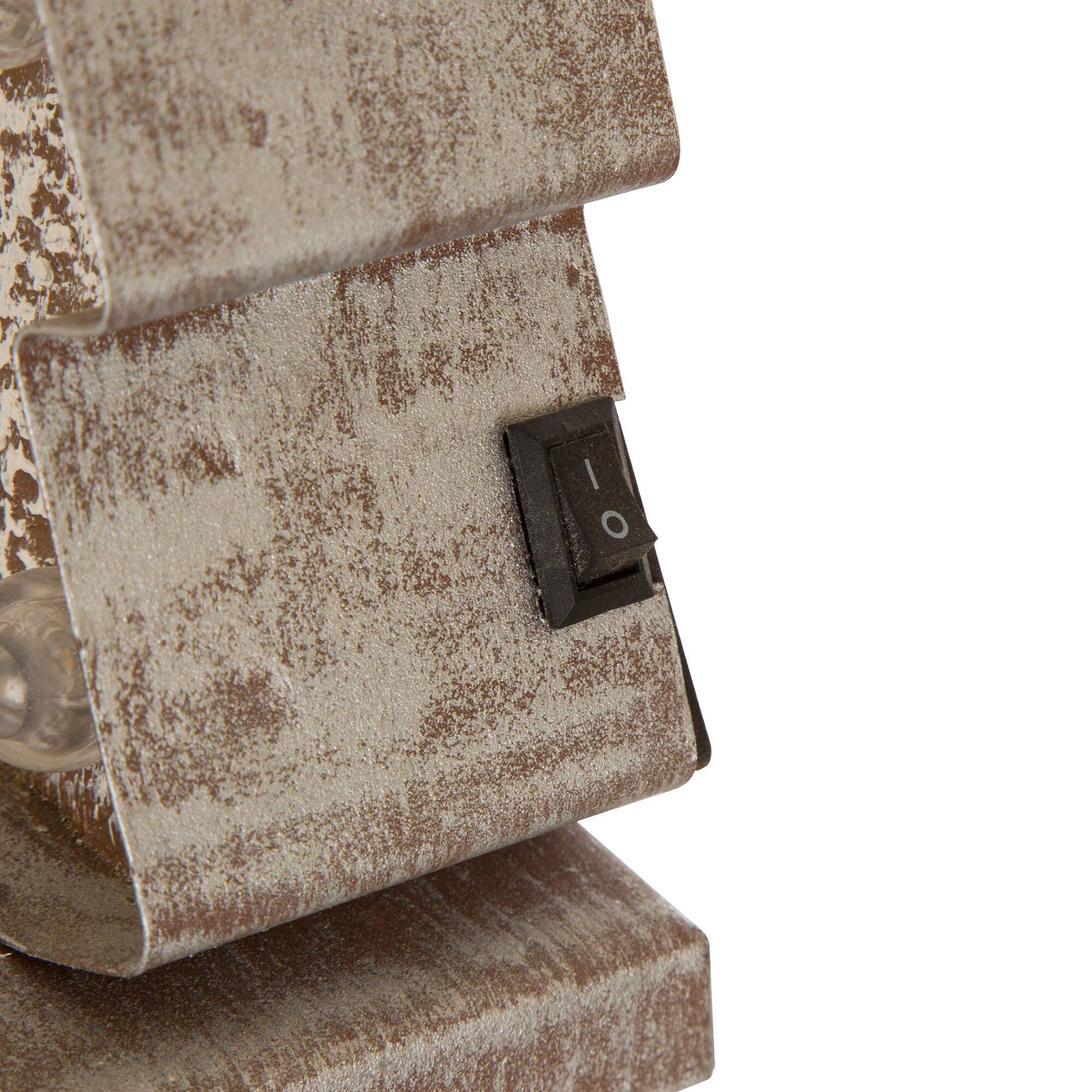 Glitzhome® 8" Marquee LED Wooden & Metal Christmas Tree Stocking Holder Set