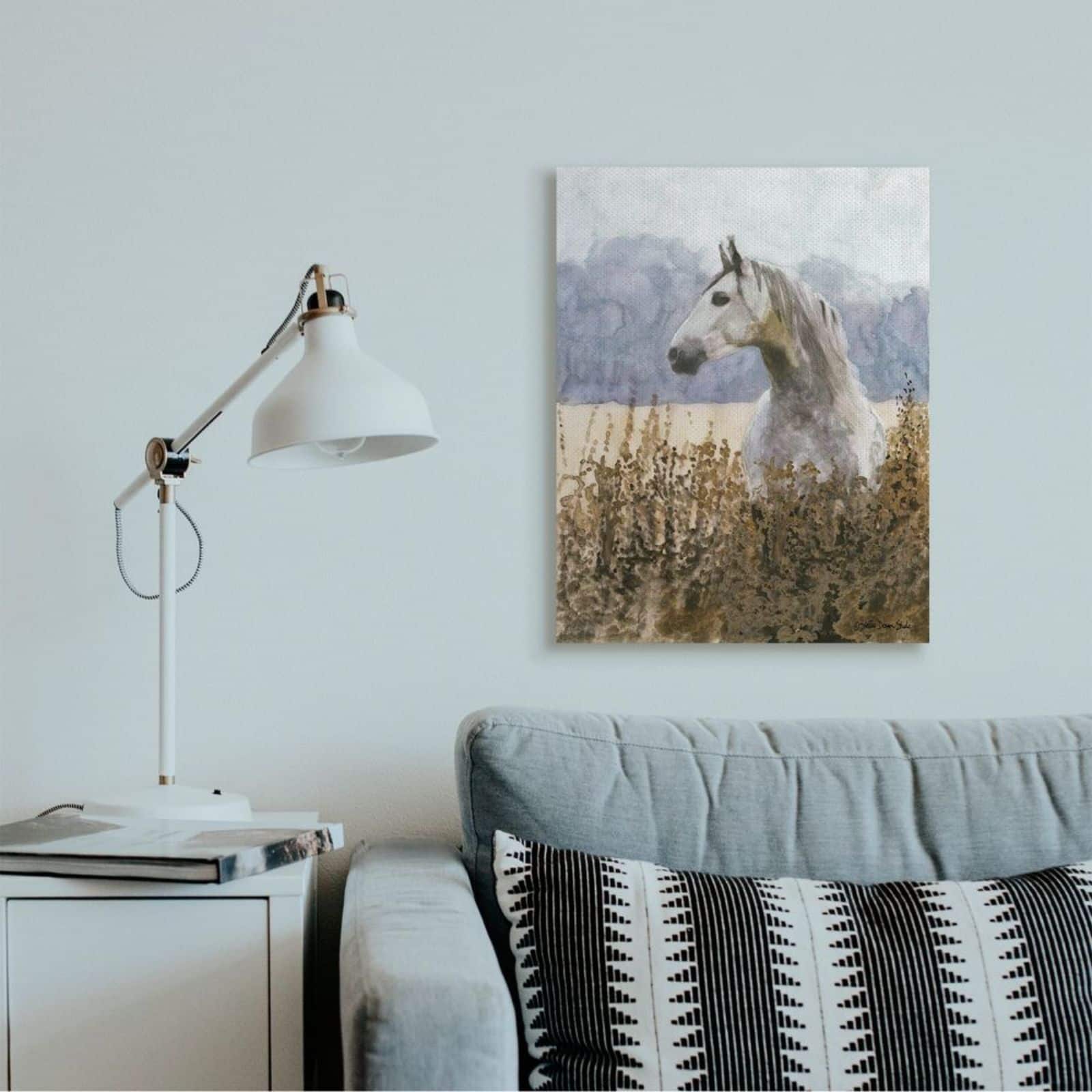Stupell Industries Wild Horse in Tall Grass Canvas Wall Art