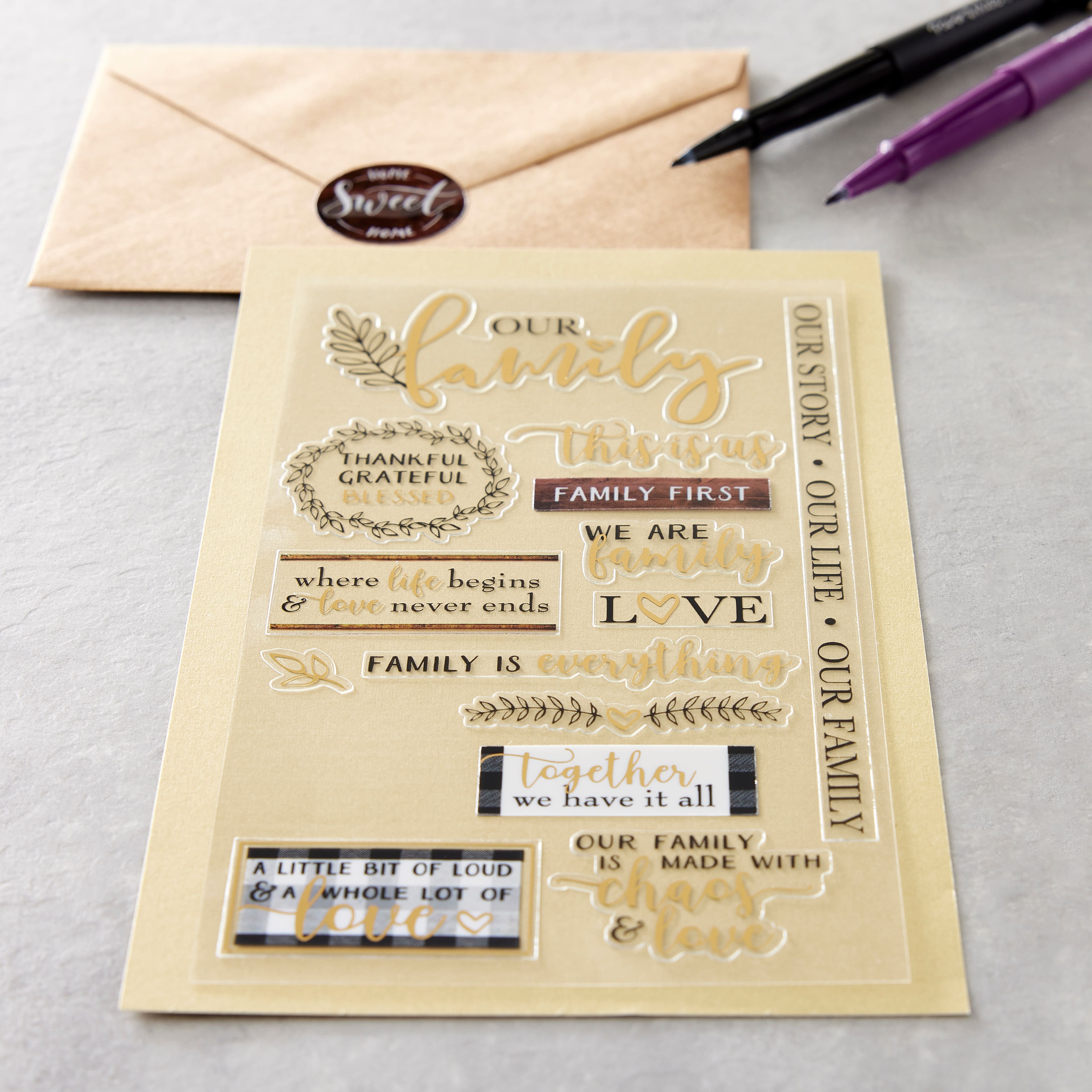 Autocollants à thème de famille bénie de Recollections