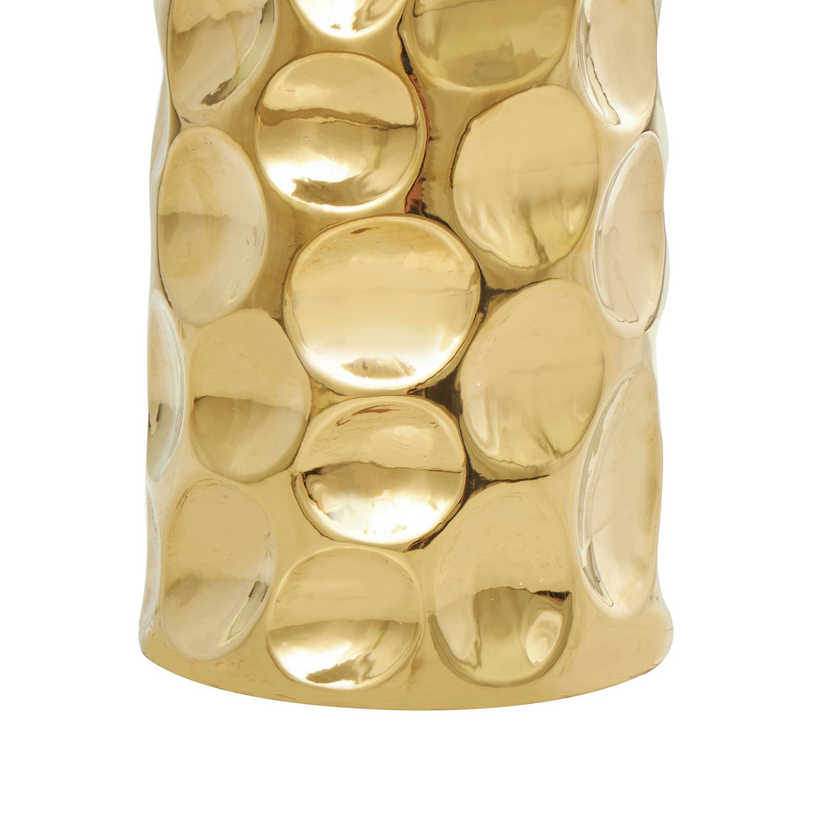 39&#x22; Gold Concaved Circles Ceramic Vase