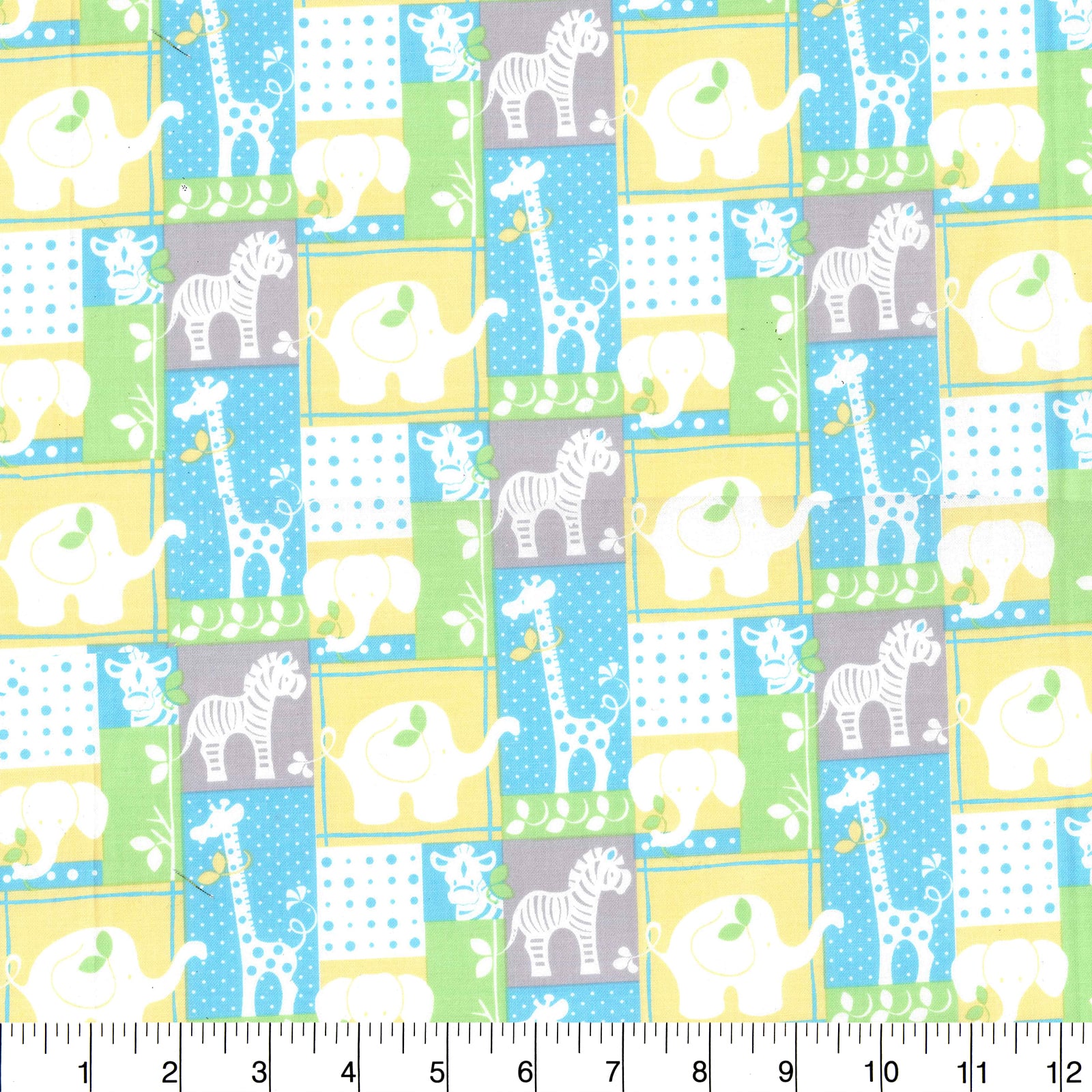 Fabric Traditions Blue Jungle Patch Cotton Fabric