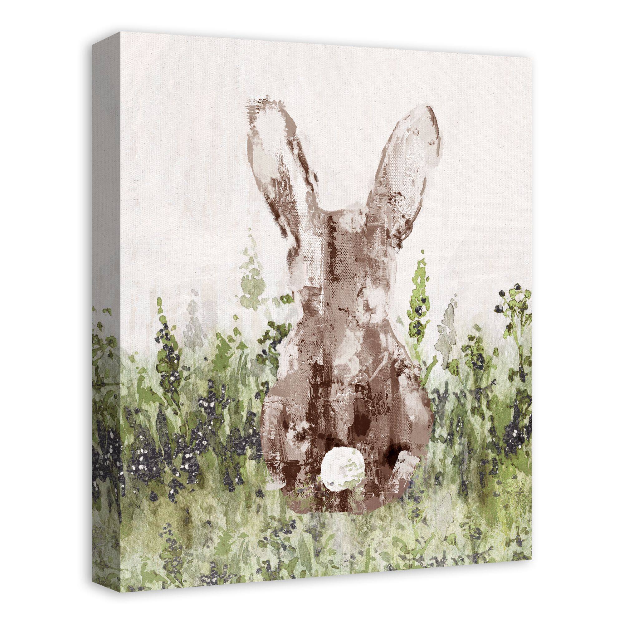 16" x 20" Bunny in Field Canvas Wall Art