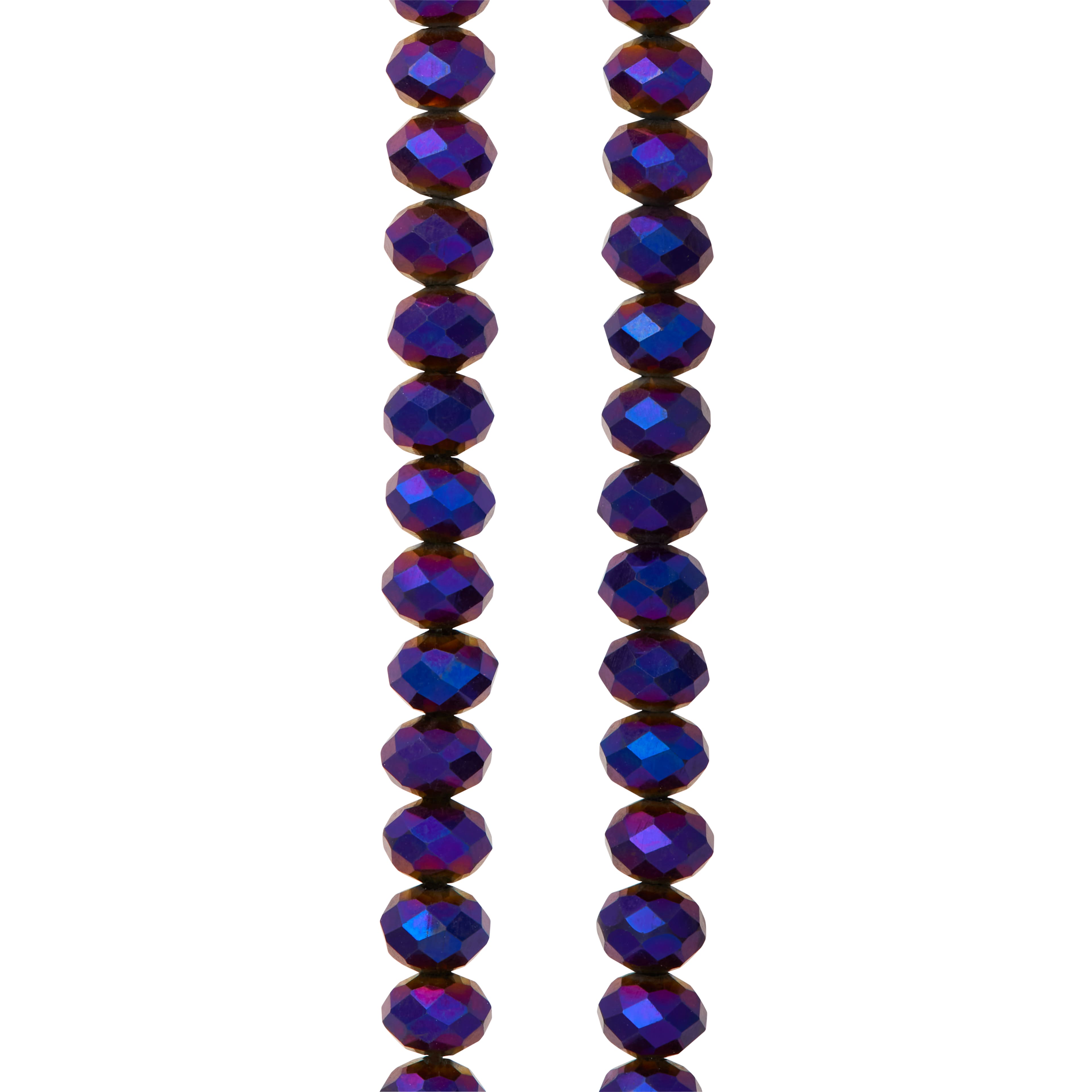 Amethyst Iridescent Glass Faceted Rondelle Beads, 6mm by Bead Landing&#x2122;