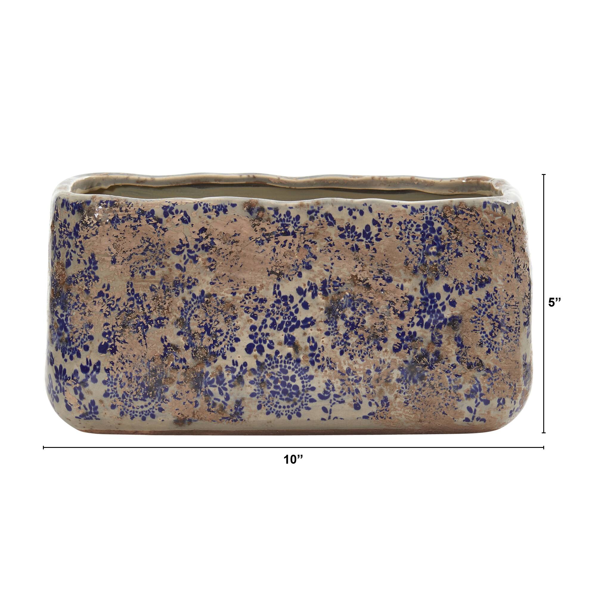 5&#x22; Tuscan Ceramic Rectangle Planter
