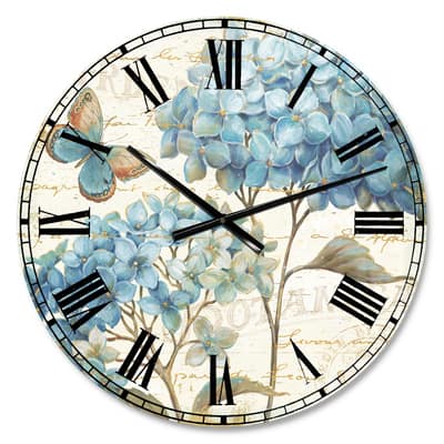 Designart Butterfly Blue Garden II Traditional Wall Clock | 23" x 23" | Michaels®
