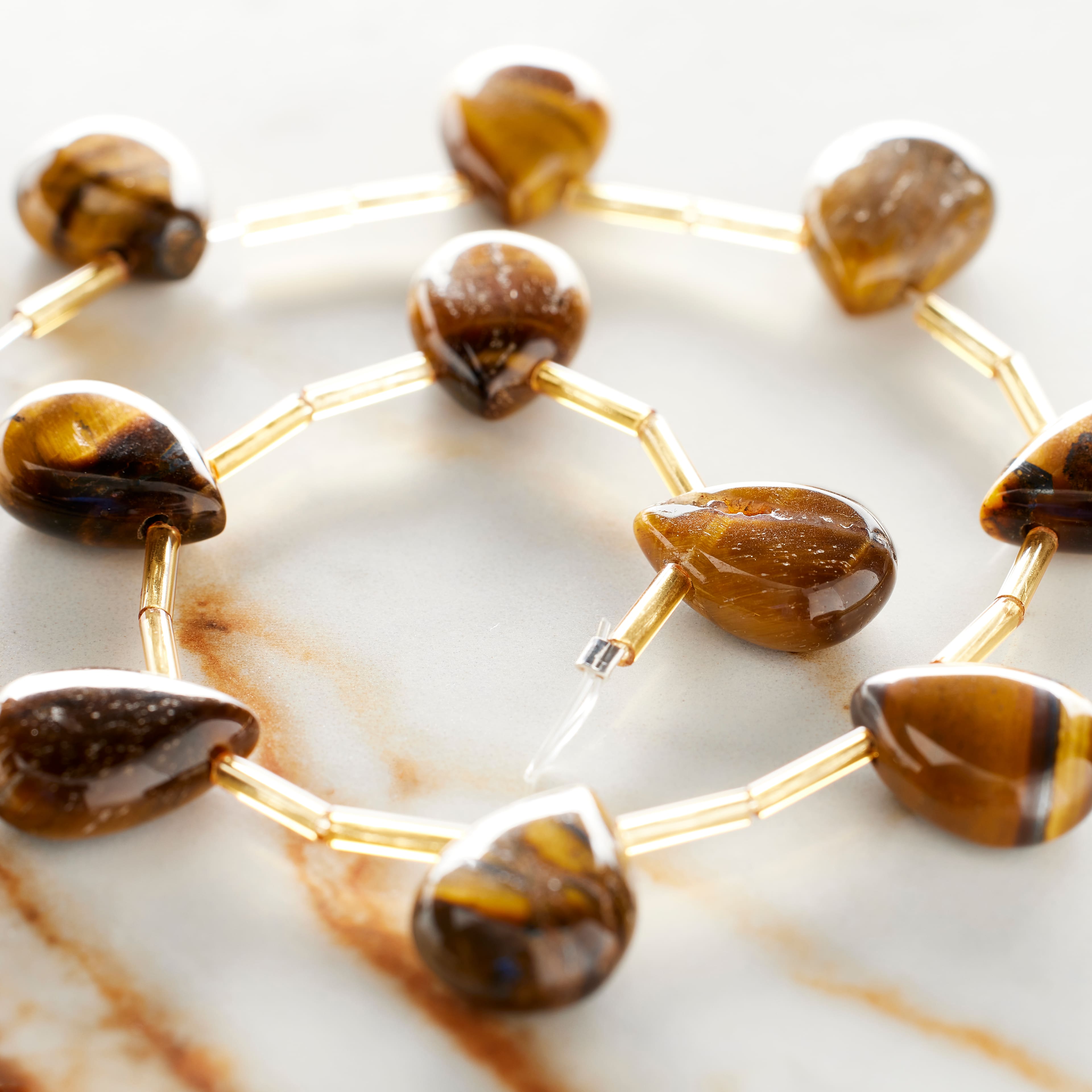 Brown Tiger Eye Teardrop Beads by Bead Landing™, 14mm