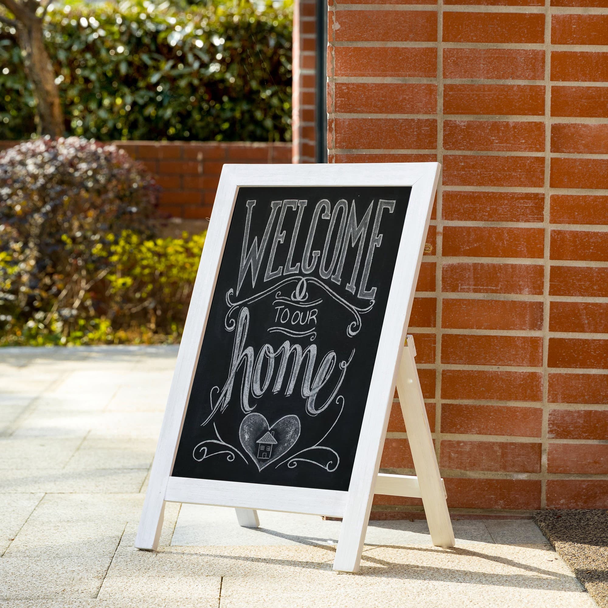 Glitzhome&#xAE; 30&#x22; White Wood Chalkboard