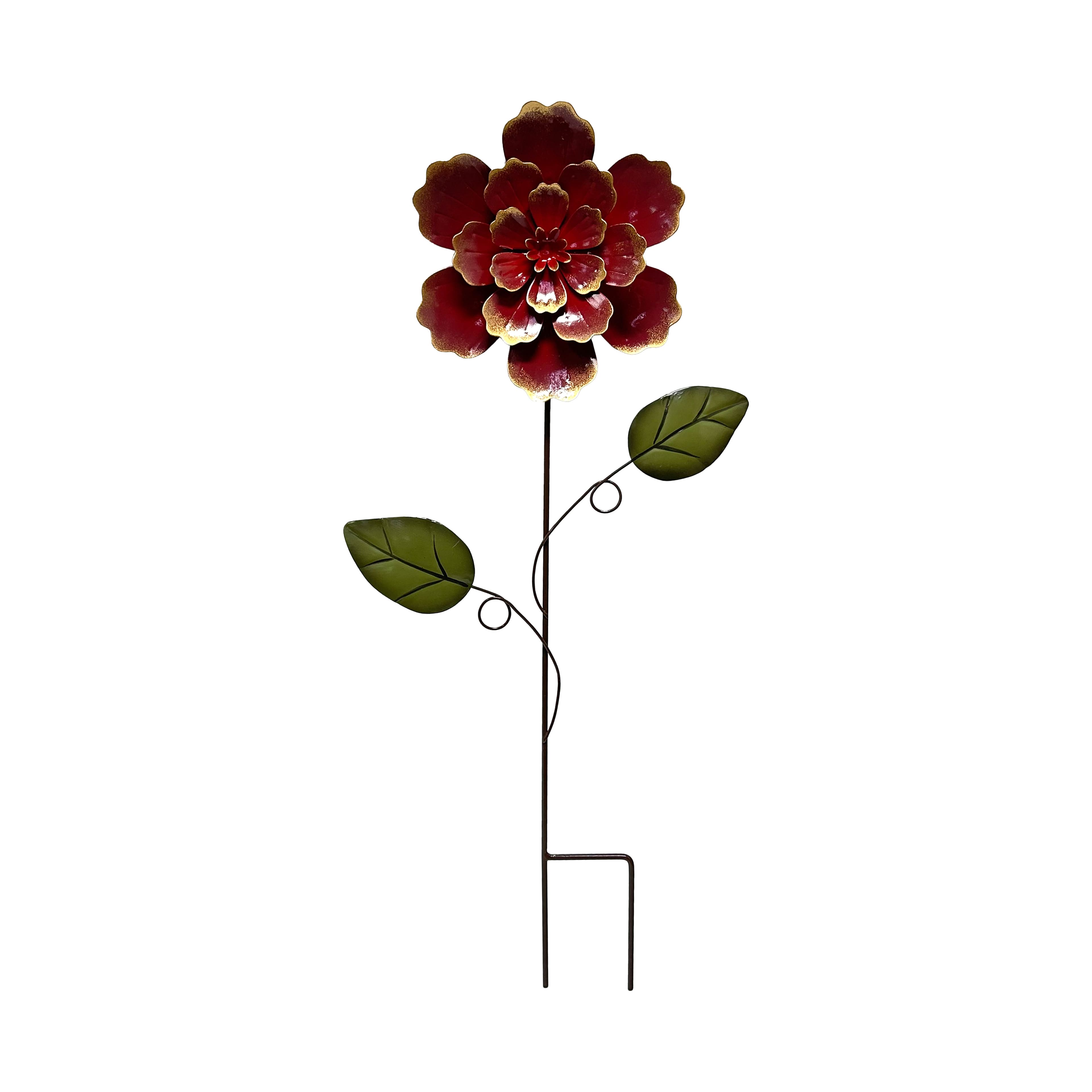 19.75" Burgundy Metal Flower Yard Stake by Ashland®