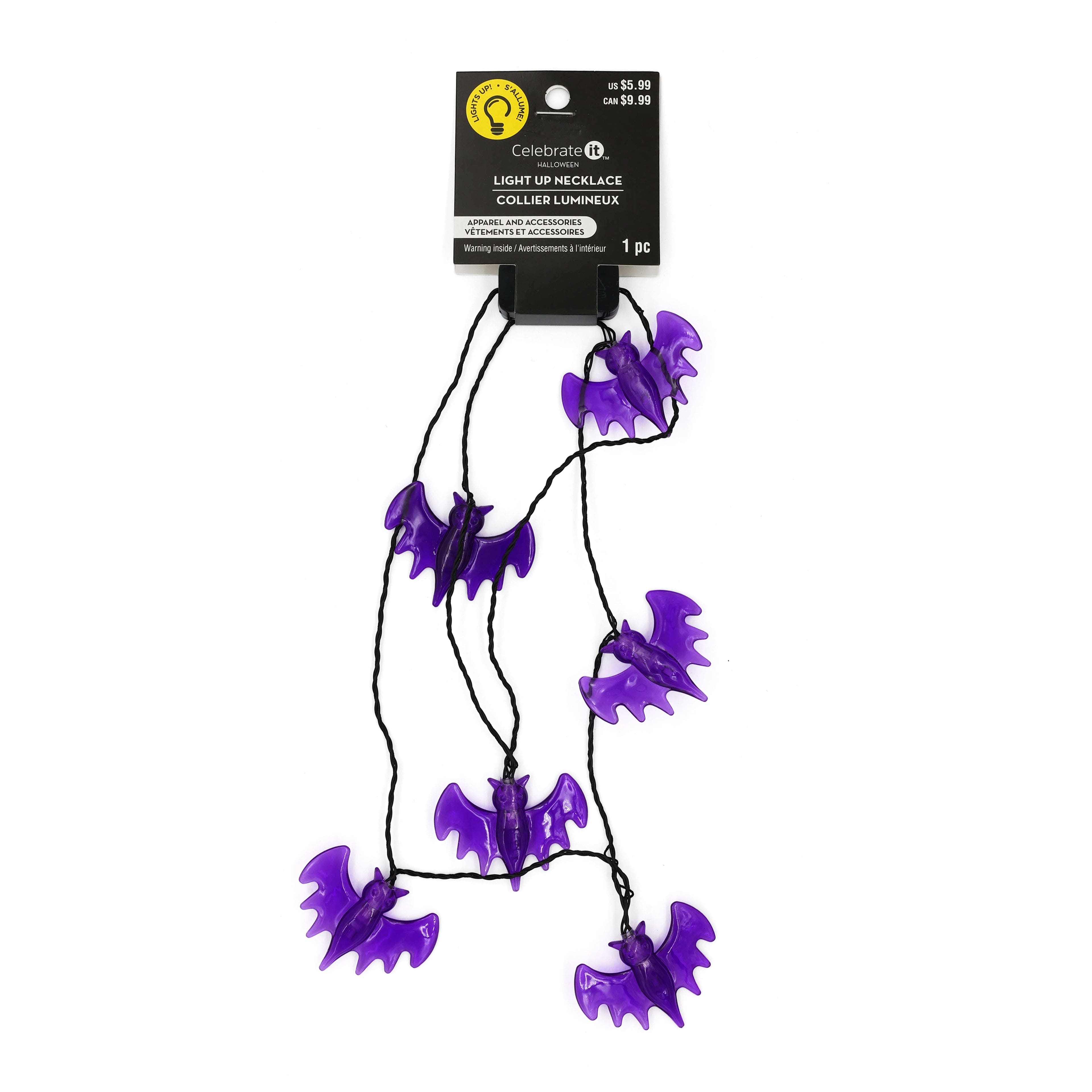 Purple Bats Light-Up Necklace by Celebrate It&#x2122;