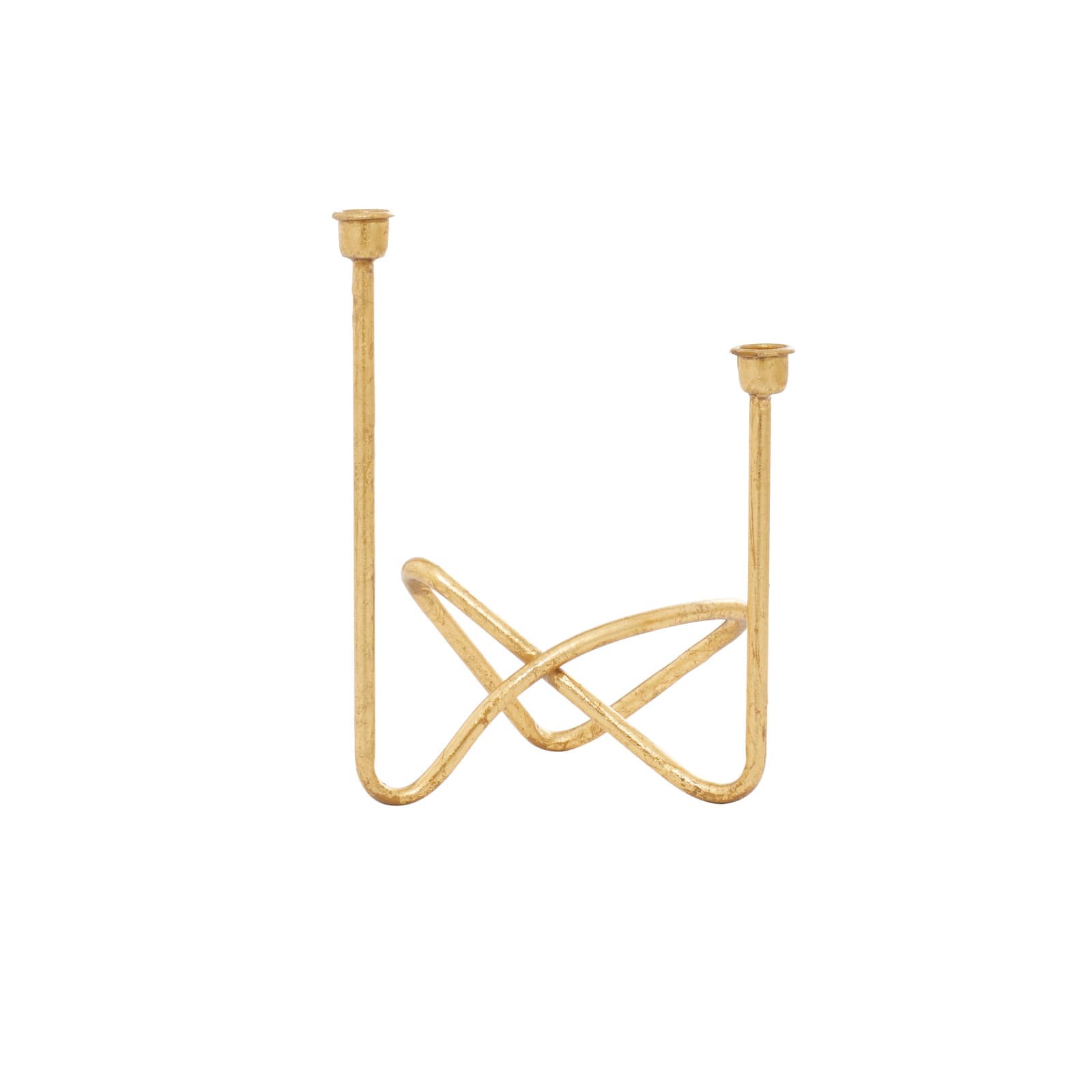CosmoLiving by Cosmopolitan Gold Iron Contemporary Candlestick Holders, 11&#x22; x 10&#x22; x 6&#x22;