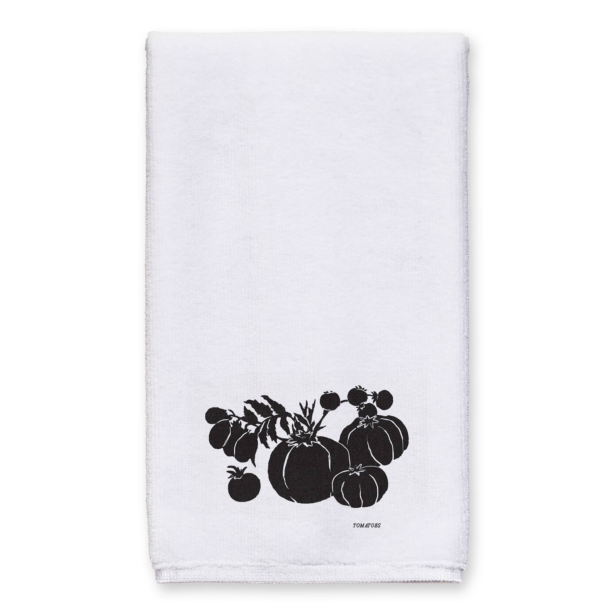 Block Print Tomatoes 16" x 25" Tea Towel - Set of 2