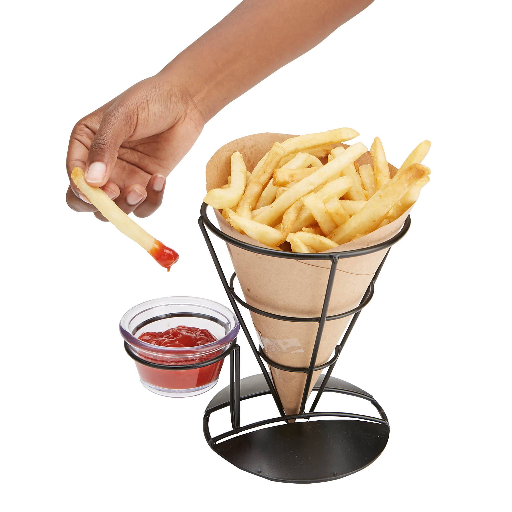 Mind Reader Black French Fries Stand and Dip Holder, 3ct.