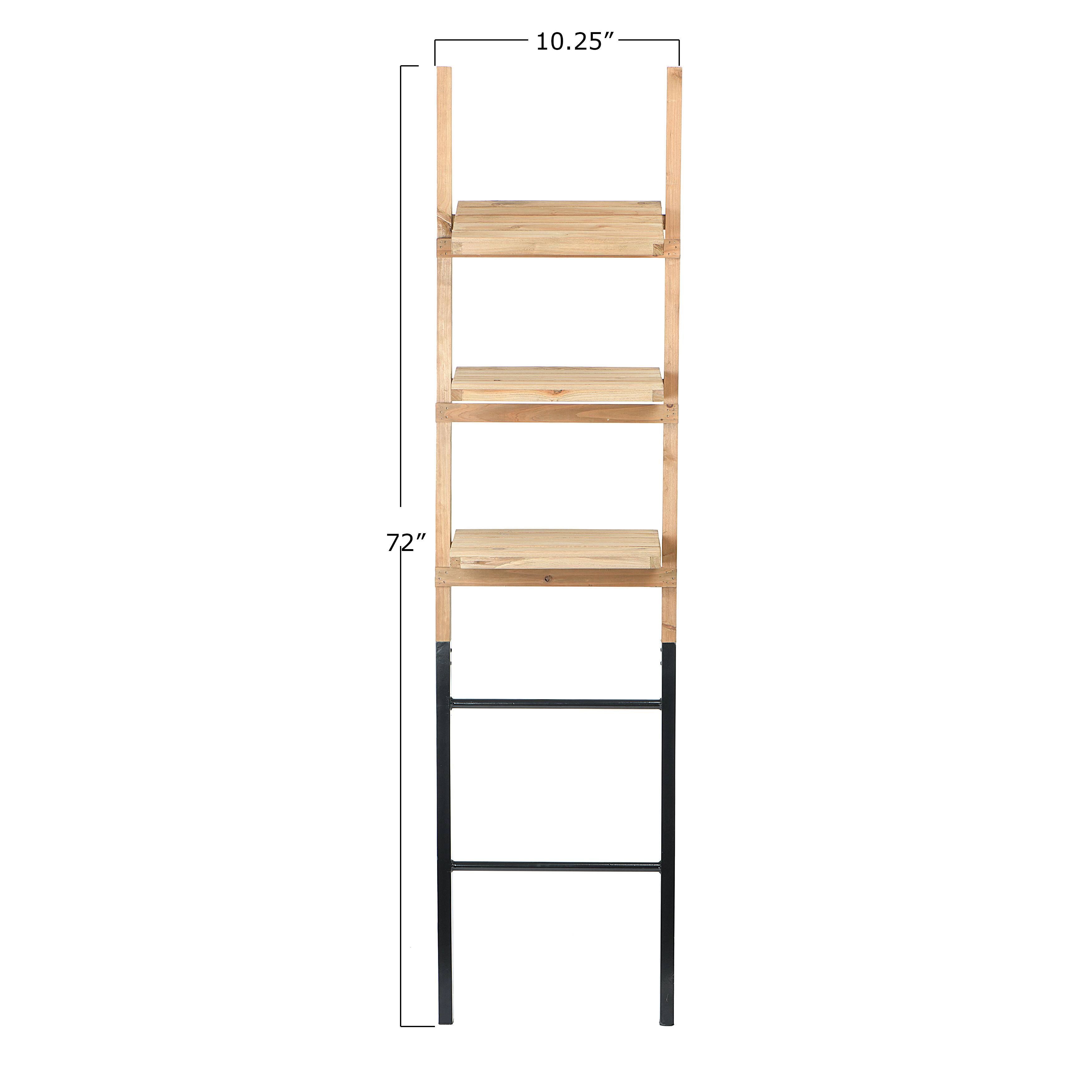 Hello Honey® 72" Fir Wood Ladder Shelf with Metal Base
