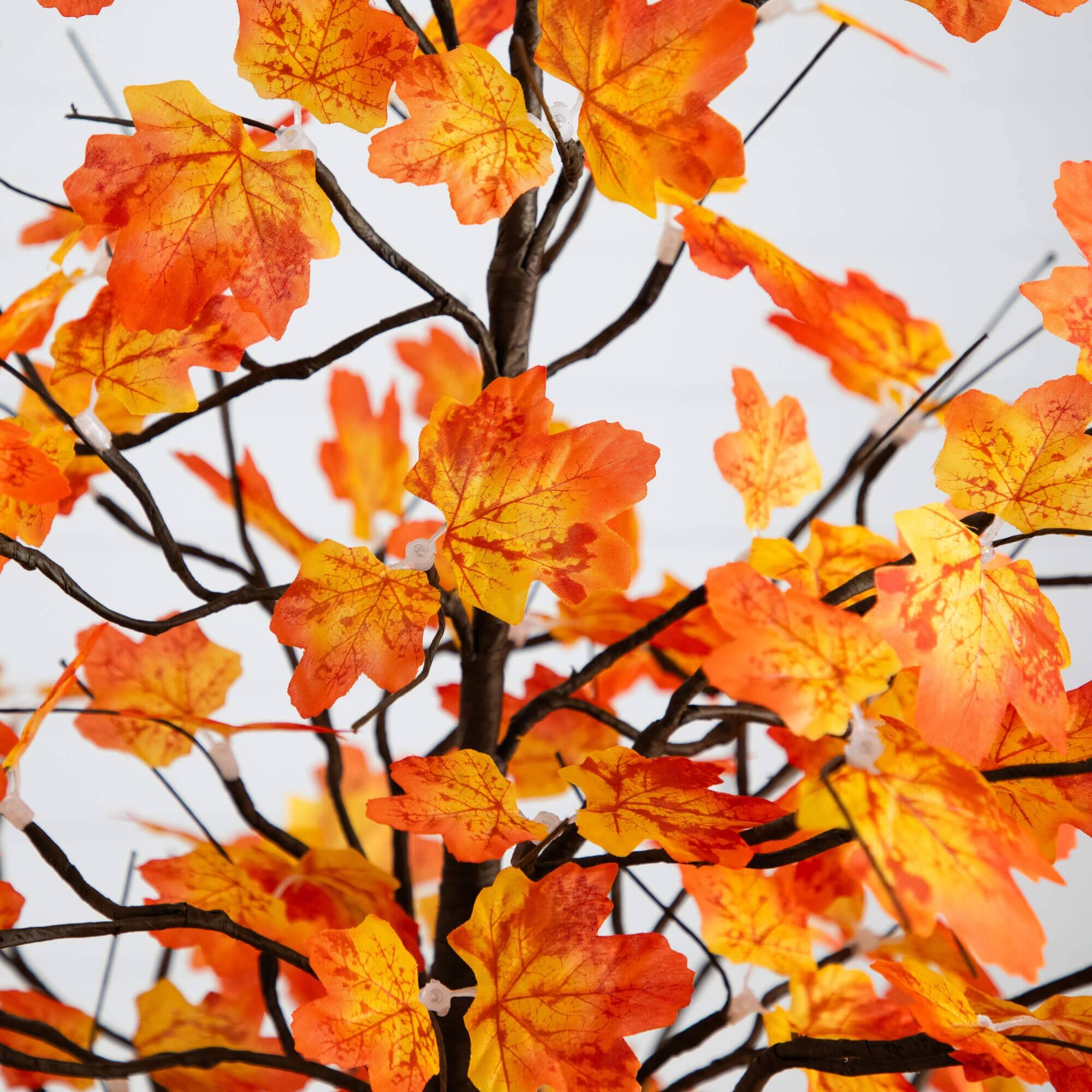 6ft. Pre-Lit Minimalist Autumn Maple Artificial Fall Tree with 120 Warm White LED Lights