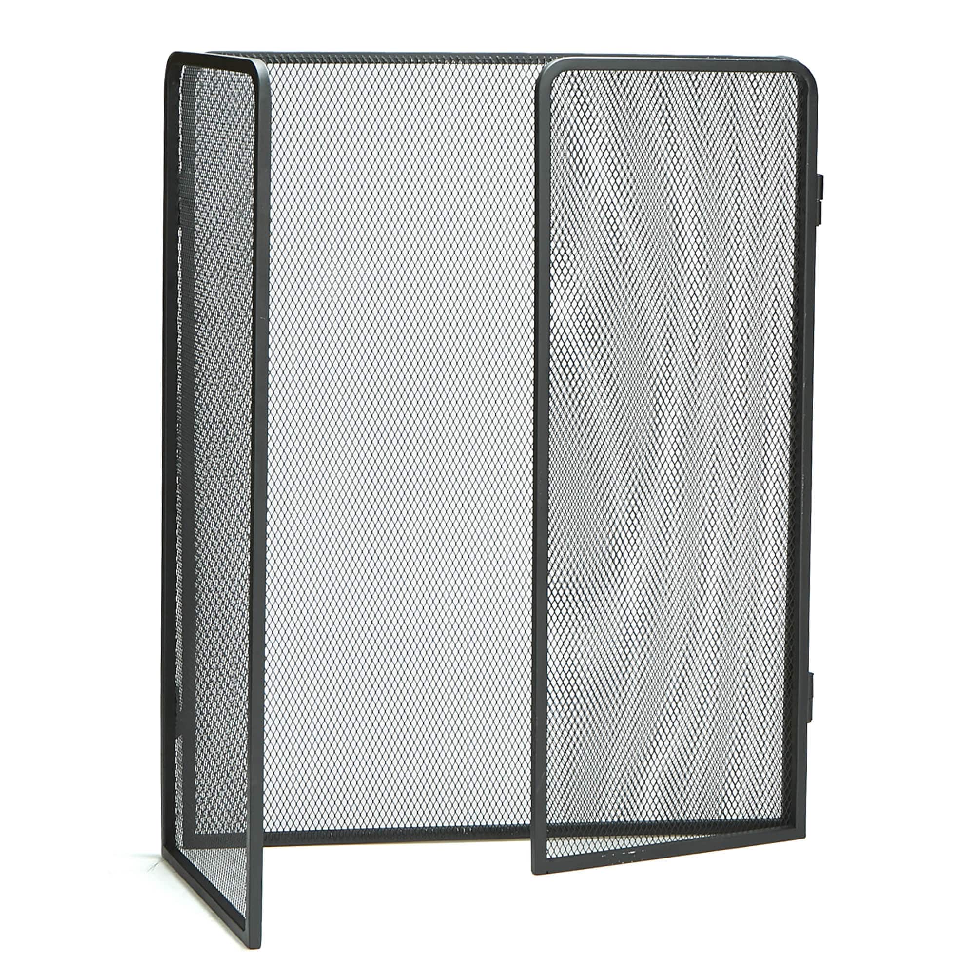 Mind Reader Fireplace 3-Panel Folding Metal Mesh Protector Screen