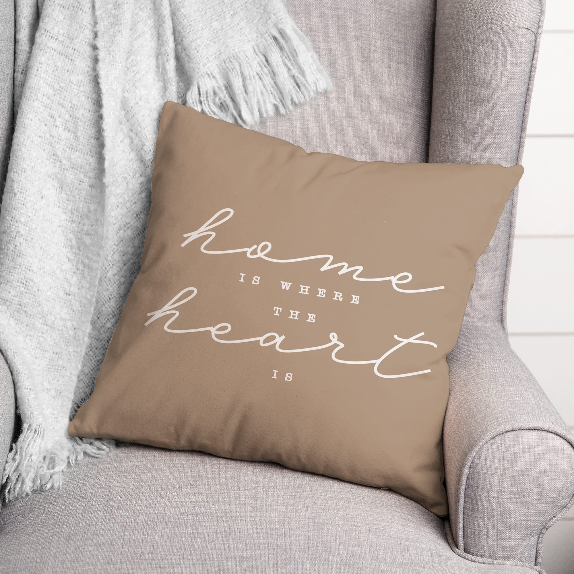 Home Is Where The Heart Is 18" x 18" Throw Pillow