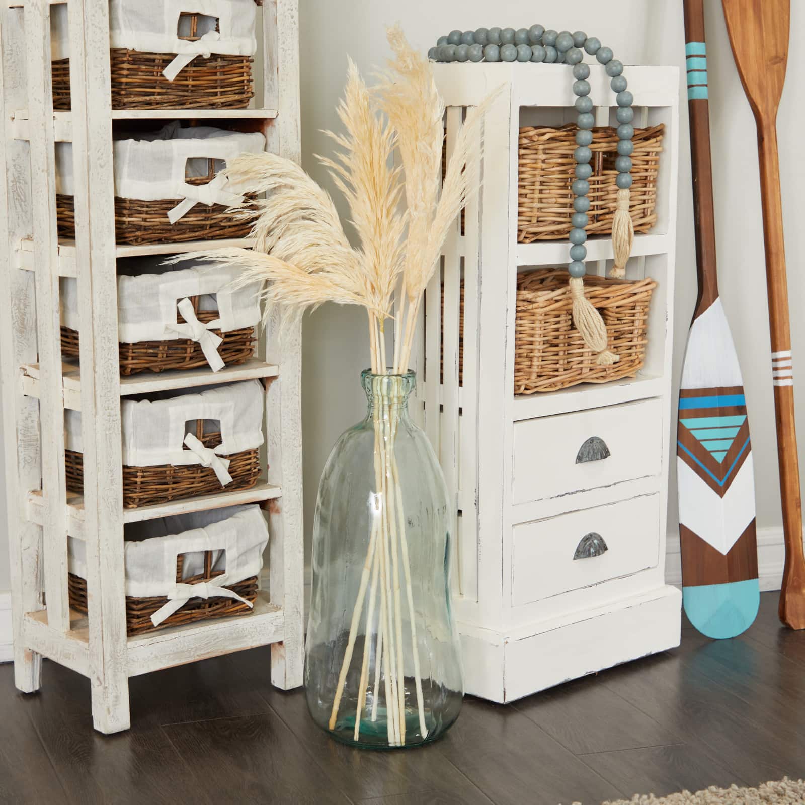 Clear Recycled Glass Handmade Spanish Vase 9" x 9" x 20"